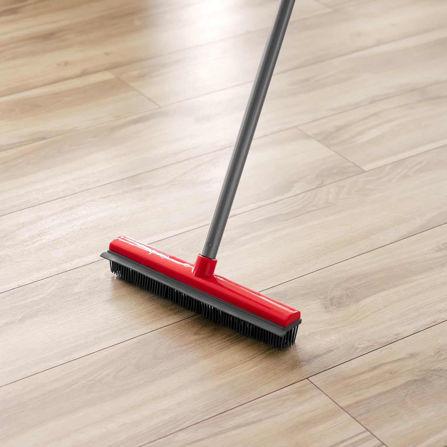Stanley Home Products Rubber Broom with Adjustable Handle – for Carpets Floors Stairs Upholstery