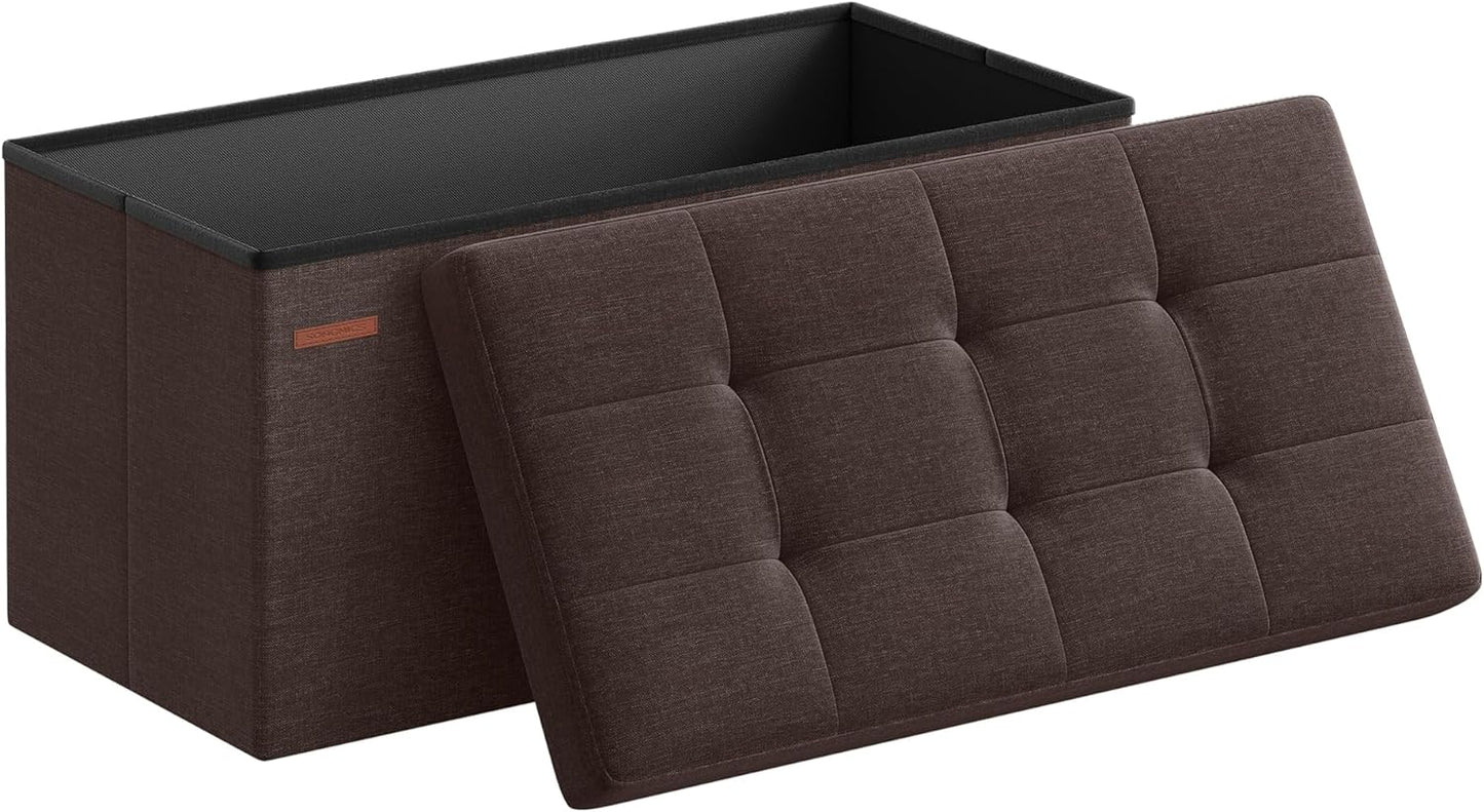 SONGMICS Mazie Collection - 30 Inches Folding Storage Ottoman Bench, Ottoman Foot Rest, End of Bed