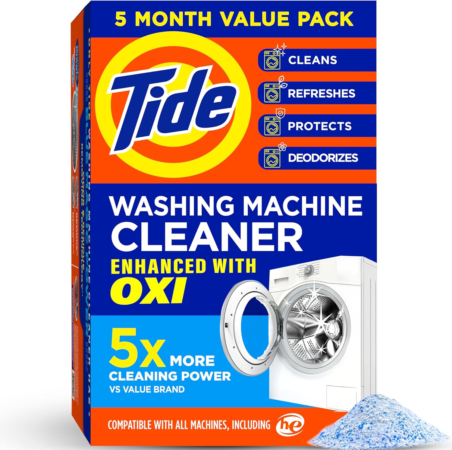 Washing Machine Cleaner by Tide, Washer Machine Cleaner with Oxi for Front and Top Loader Washer