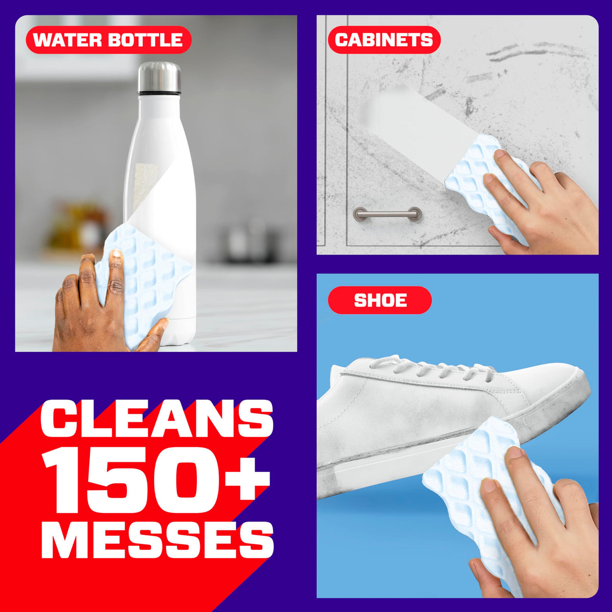 Mr. Clean Magic Eraser Sponge, All Purpose Cleaner, Cleaning Scrubber, Wall, Sneaker, Kitchen