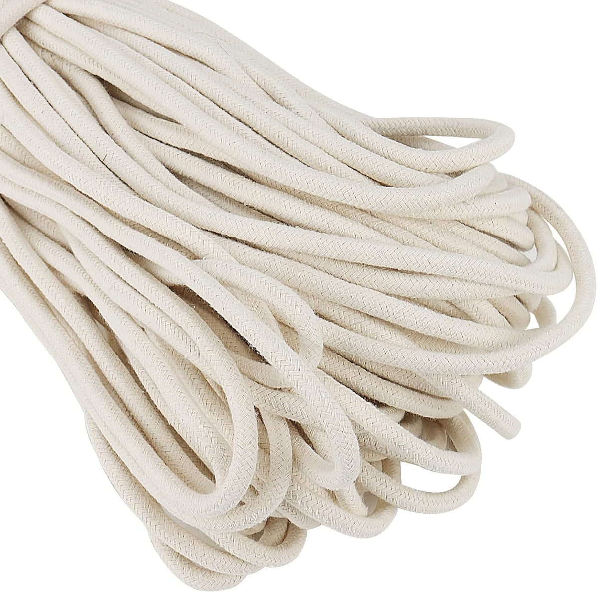 SOUJAP 328 Feet 5/16 Inch Cotton Rope, White Cotton Sash Cord, 8mm Thick Cotton Clothesline Rope