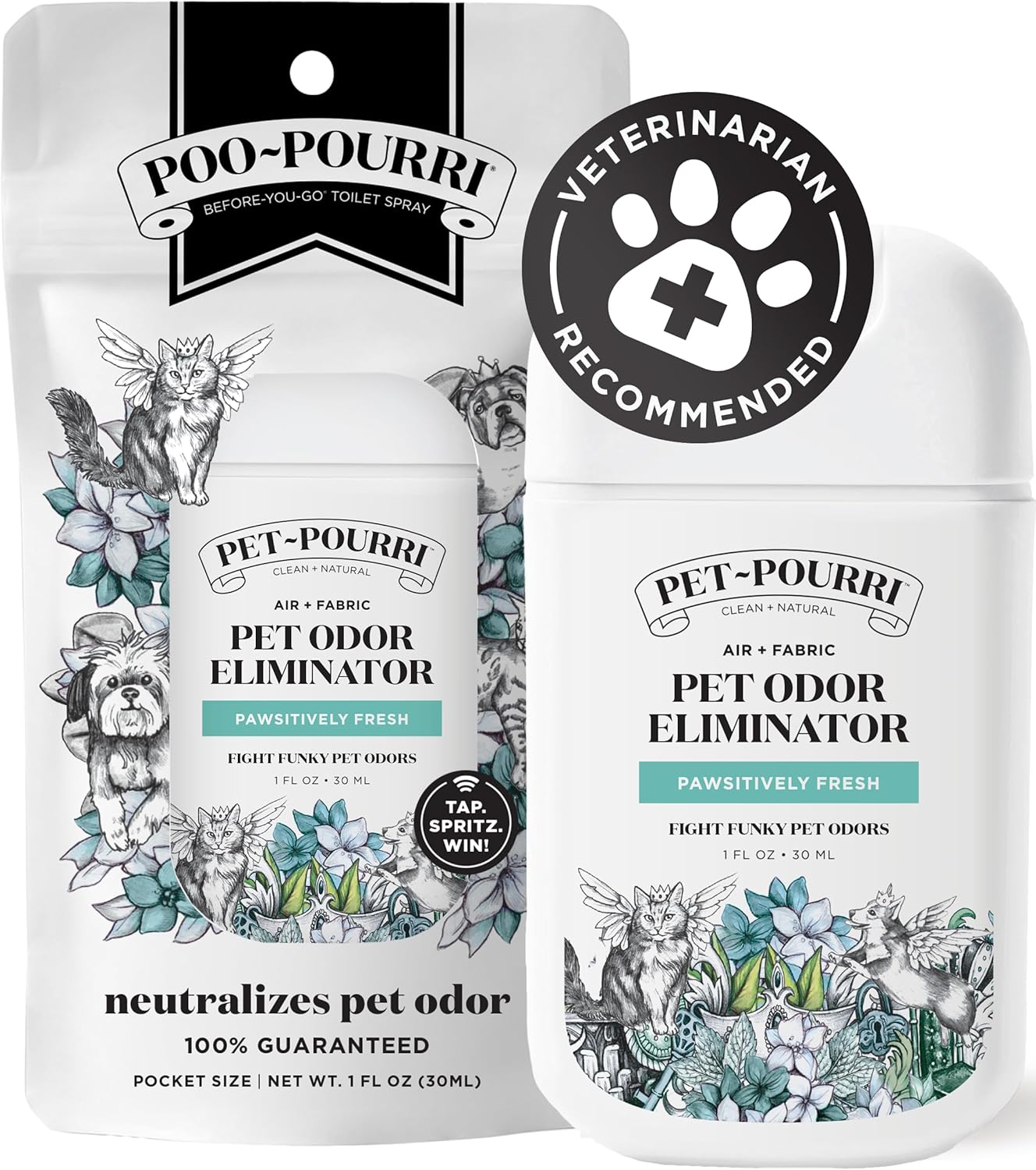 Poo-Pourri Pawsitively Fresh Pocket Deodorizer Spray – Dog & Cat Odor Remover – Plant Based