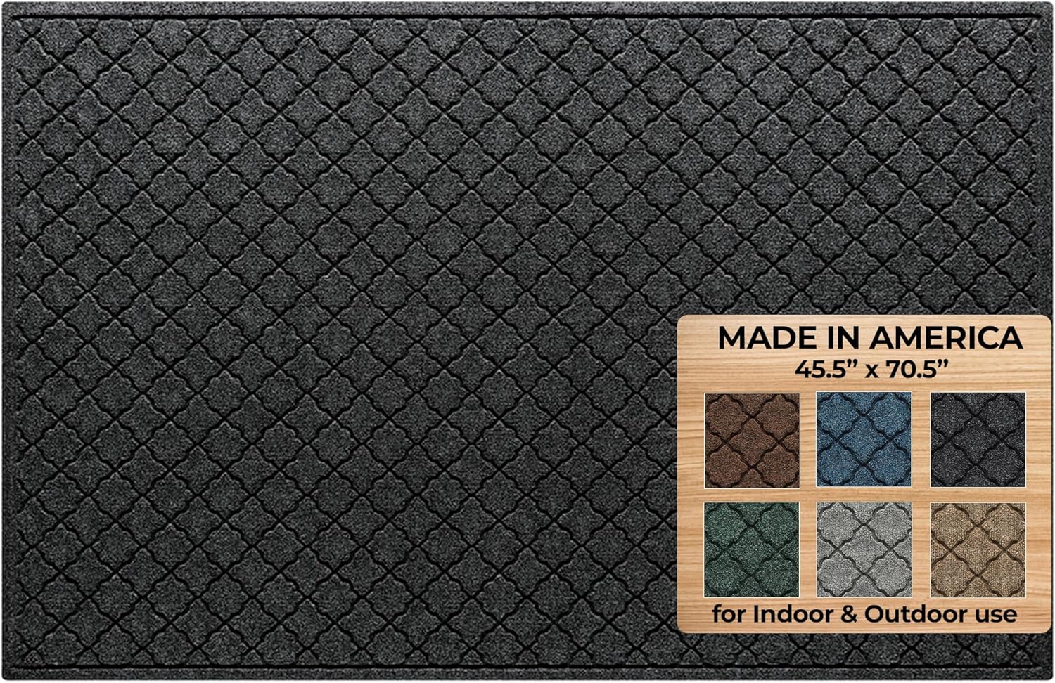 WaterHog Heavy Duty Doorway Mat, 4' x 6', Made in USA, Durable & Skid-Resistant Entryway Mat