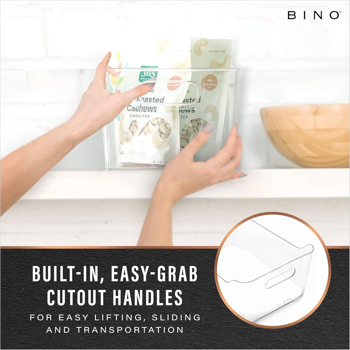 BINO | Plastic Organizer Bins, Small - 4 Pack | The SOHO Collection | Multi-Use Plastic Bin |