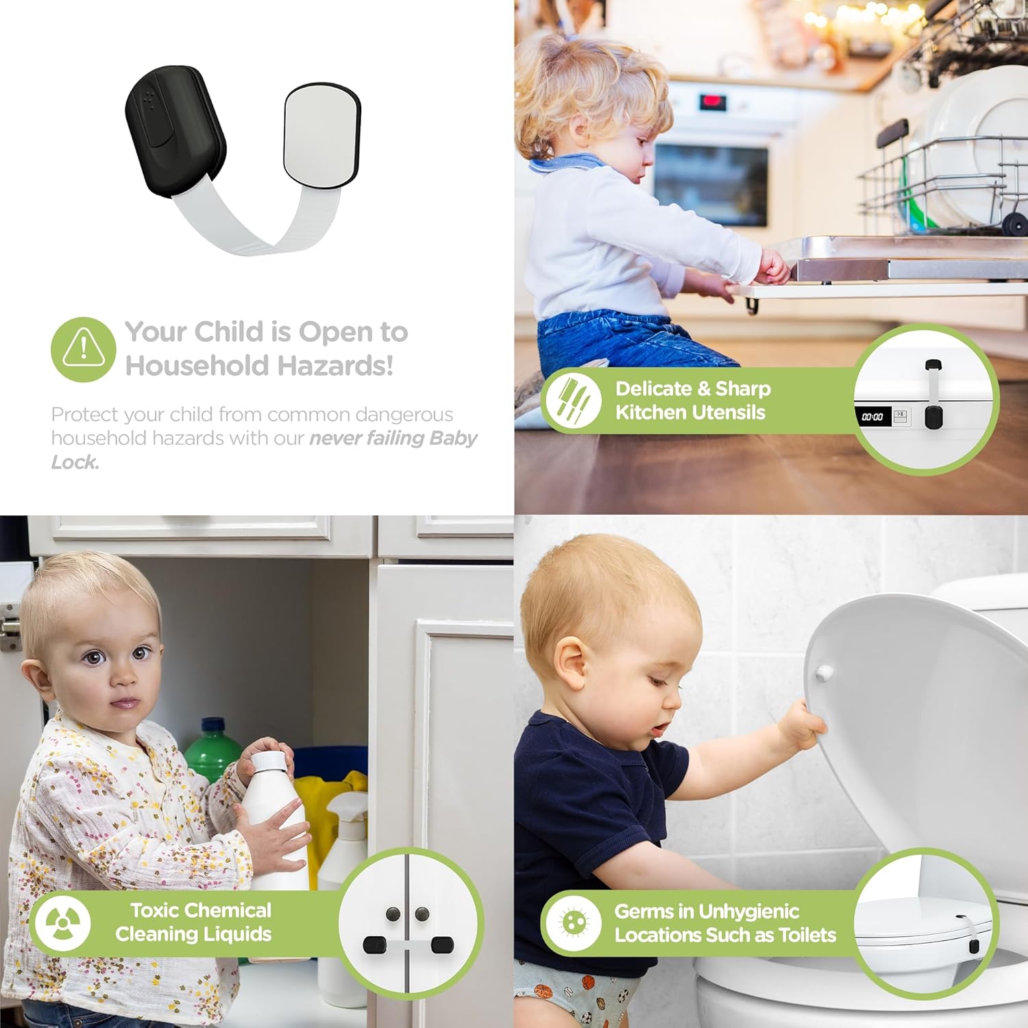 Baby Proofing Child Safety Locks (12 Pack) by Skyla Homes - The Safest, Quickest and Easiest 3M