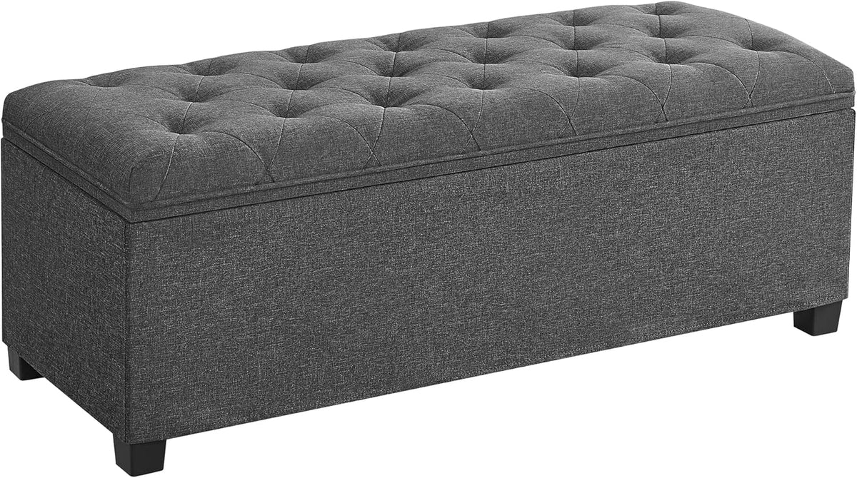 SONGMICS Storage Ottoman Bench, Foot Rest with Legs, 15.7 x 43.3 x 15.7 Inches, End of Bed Bench
