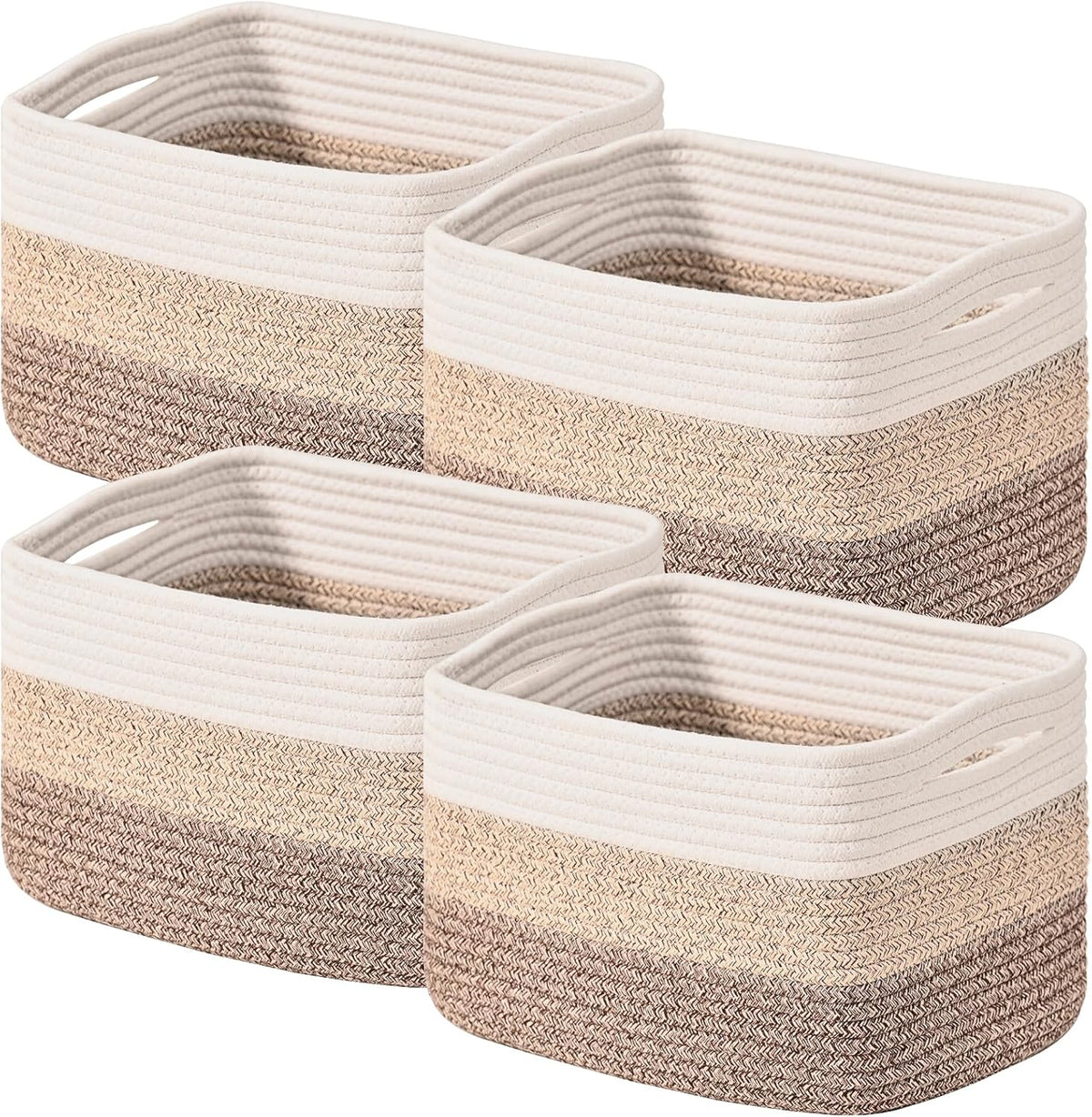 Shelf Baskets for Organizing, Storage Baskets for Shelves, Woven Baskets for Storage, Cotton Rope