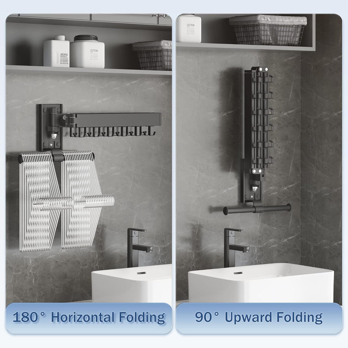 Clothes Drying Rack Wall Mounted(can fold Upward),Laundry Drying Rack,Laundry Room