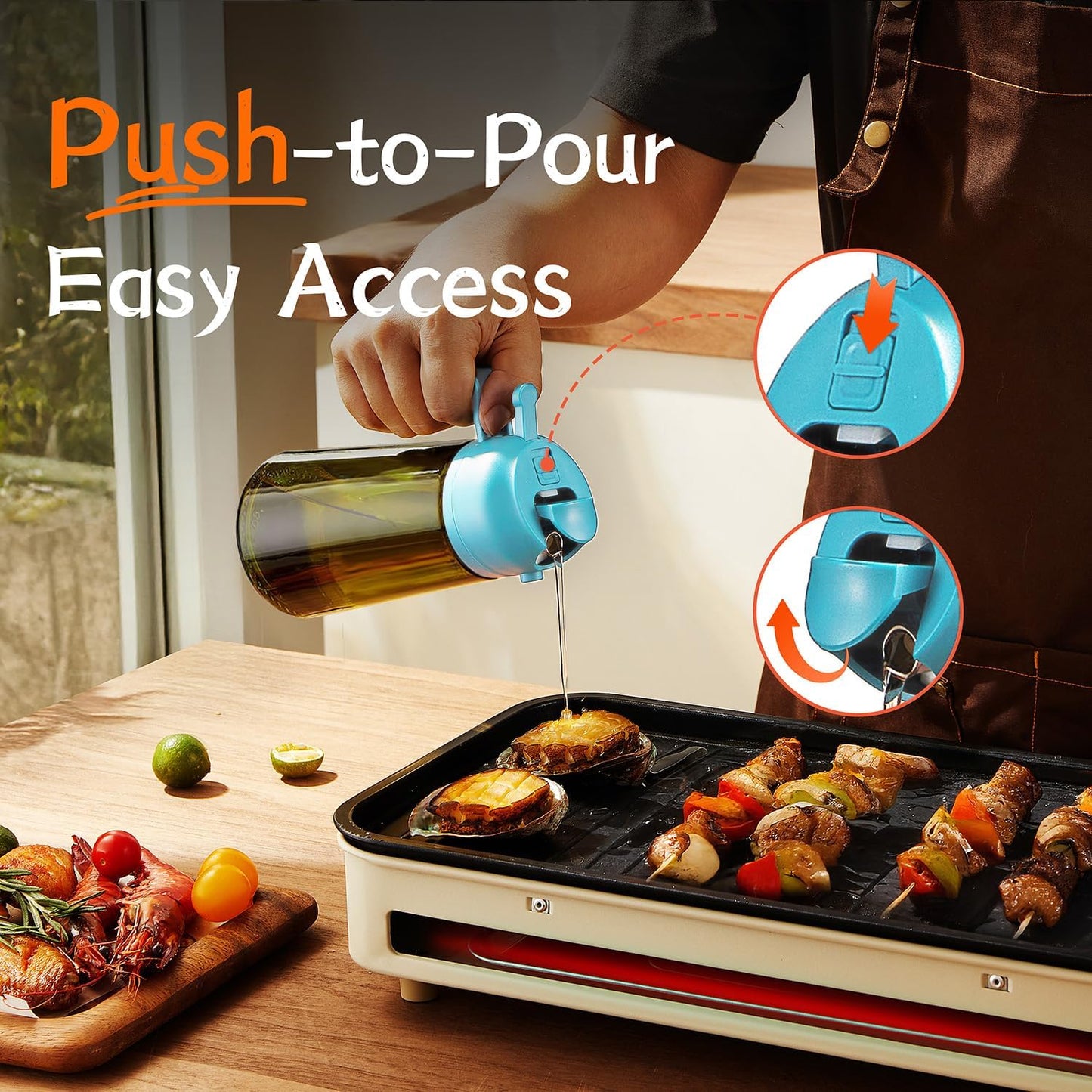 TrendPlain - Original 16oz/470ml Olive Oil Dispenser Bottle for Kitchen Gadgets and Air Fryer