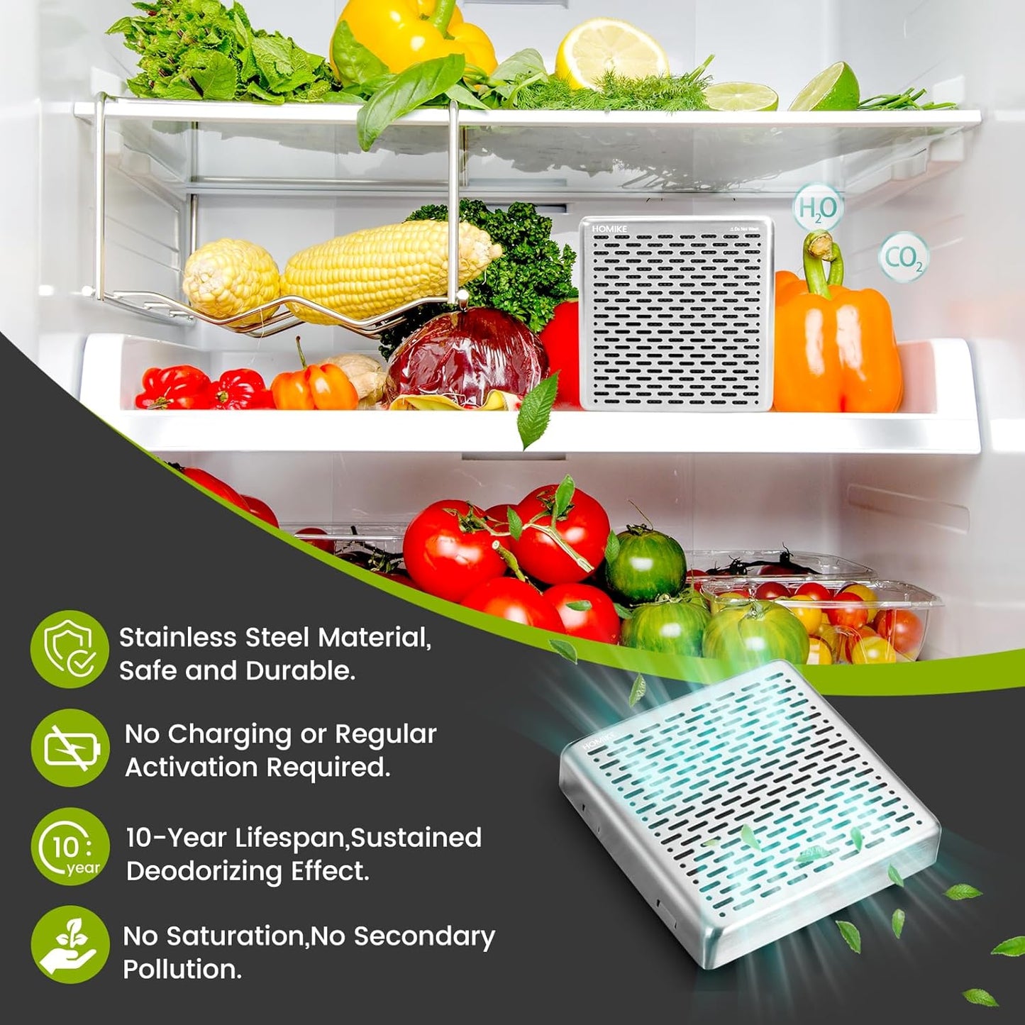 Refrigerator Deodorizer,10 Years Long Fridge Odor Eliminator,Car Air Freshener,Closet Odor