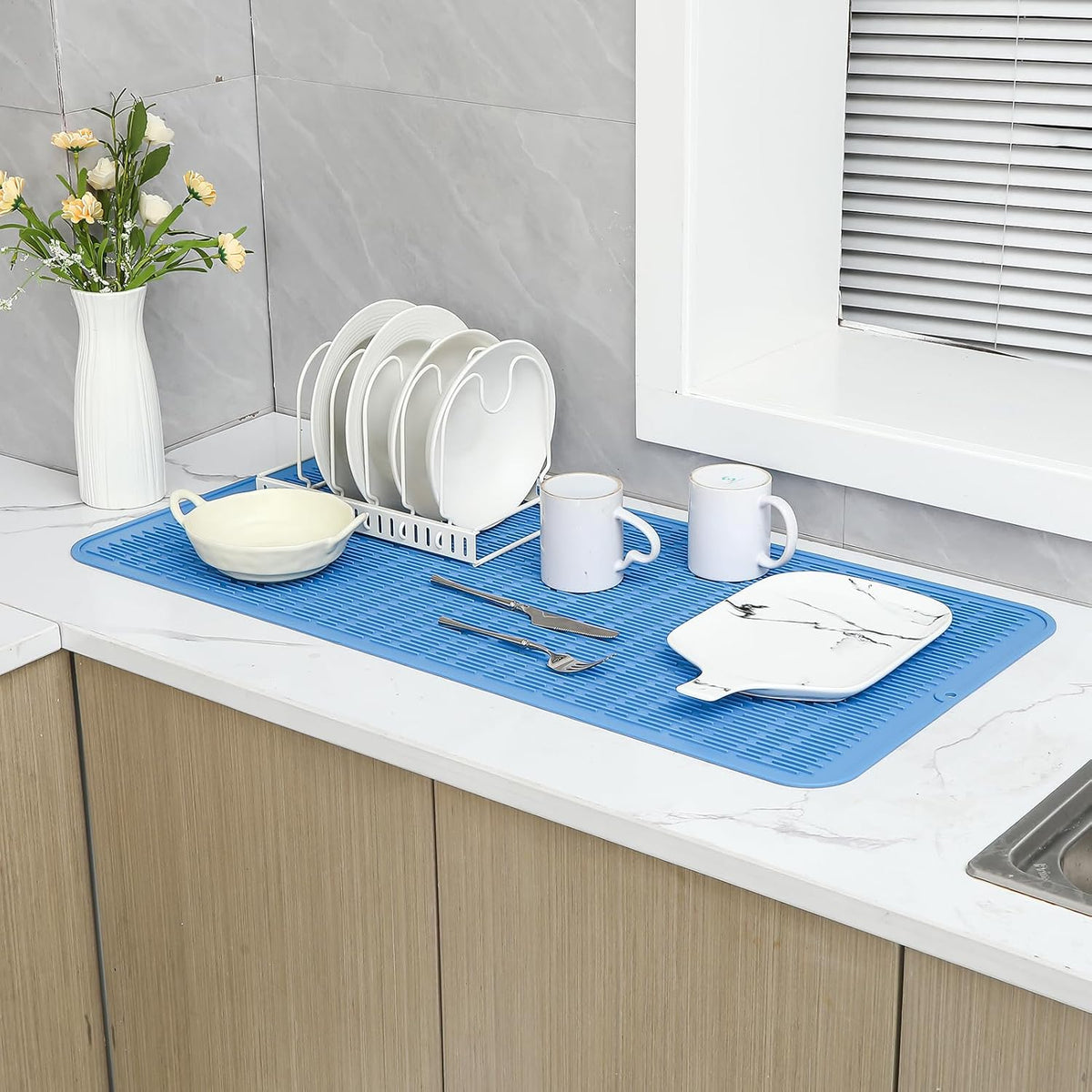 Silicone Dish Drying Mat for Multiple Usage,Easy clean,Eco-friendly,Heat-resistant Silicone Mat for