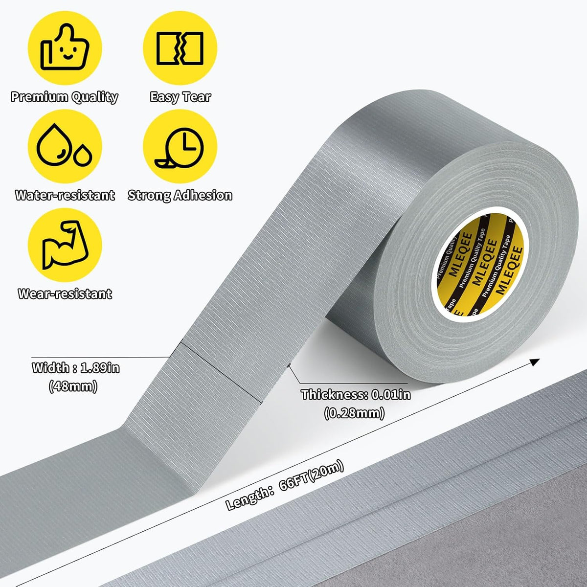 Cloth Duct Window Seal Strip Tape for Winter, 1.89in x 66FT, Weather Stripping Sealing Insulation