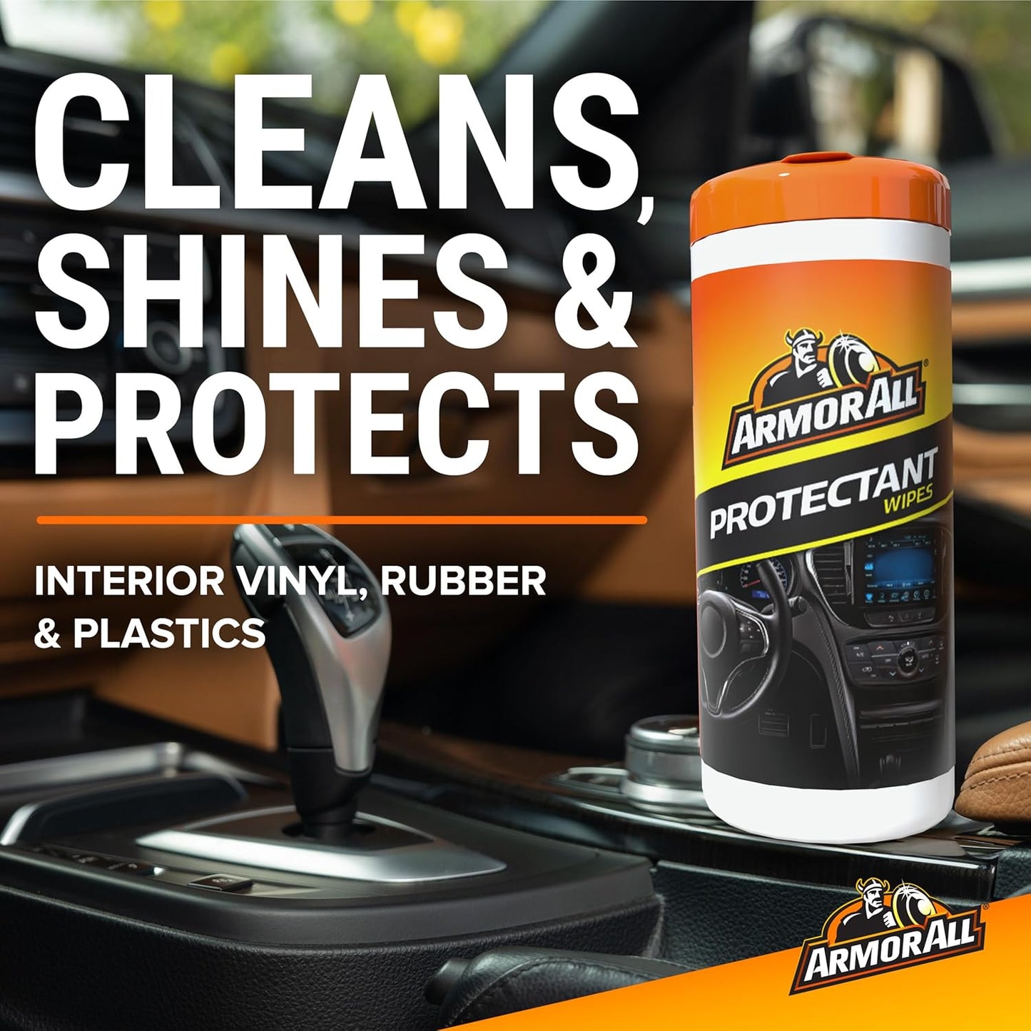 Armor All Protectant, Glass and Cleaning Wipes, Wipes for Car Interior and Car Exterior, 30 Count