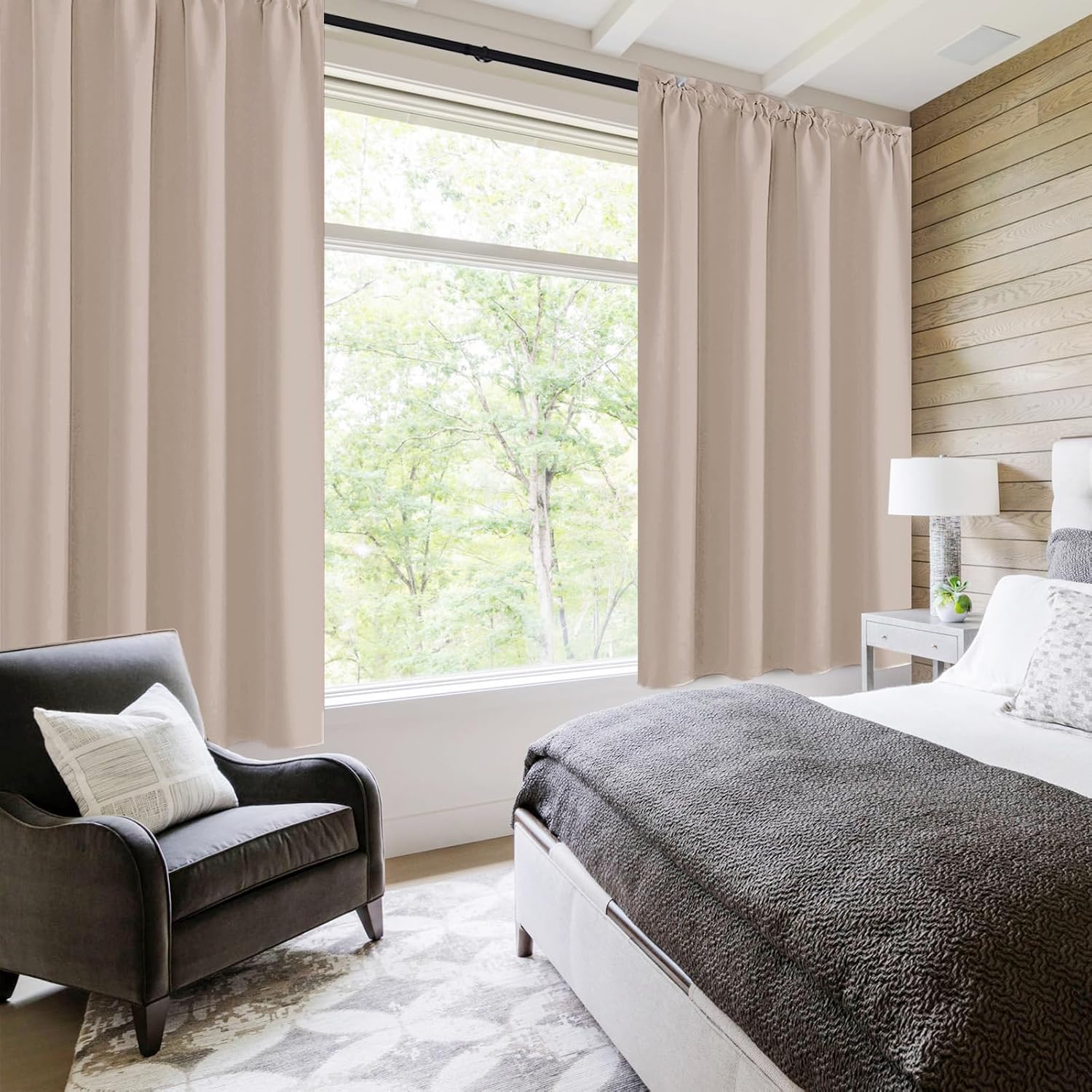 DWCN Blackout Curtains for Living Room Thermal Insulated, Energy Saving & Noise Reducing Bedroom
