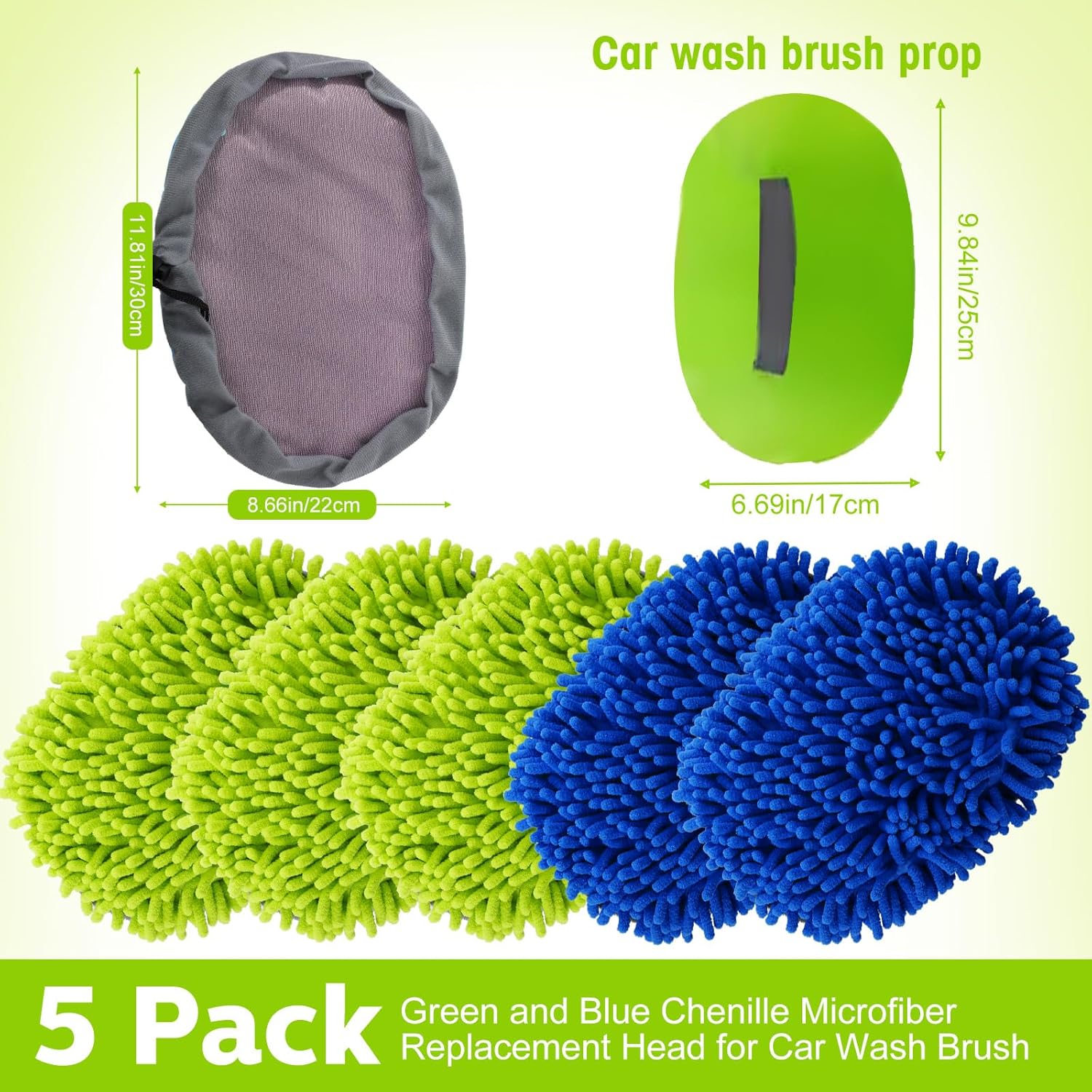 Layhit 5 Pcs Car Wash Mitt Set, Brush Not Included, Microfiber Mitt Cleaning Car Truck Washing