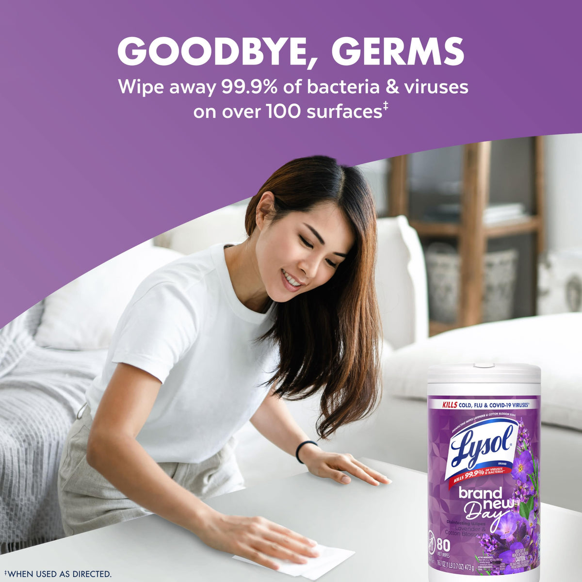 Lysol Disinfecting Wipes, Multi-Surface, Lavender + Mango, 80 ct. (4 Pack)