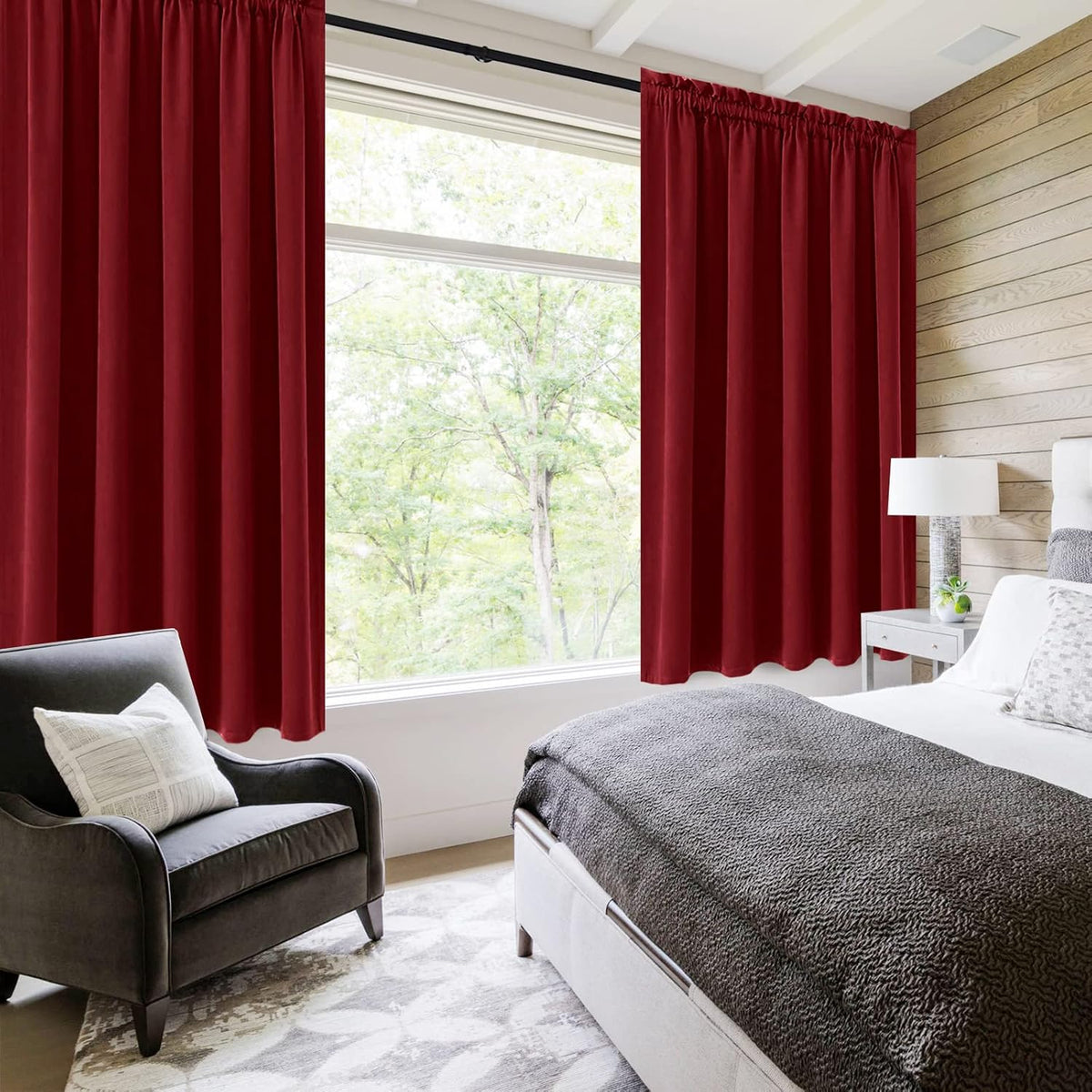 DWCN Blackout Curtains for Bedroom – Rod Pocket Thermal Insulated Noise Reducing Noise Reducing