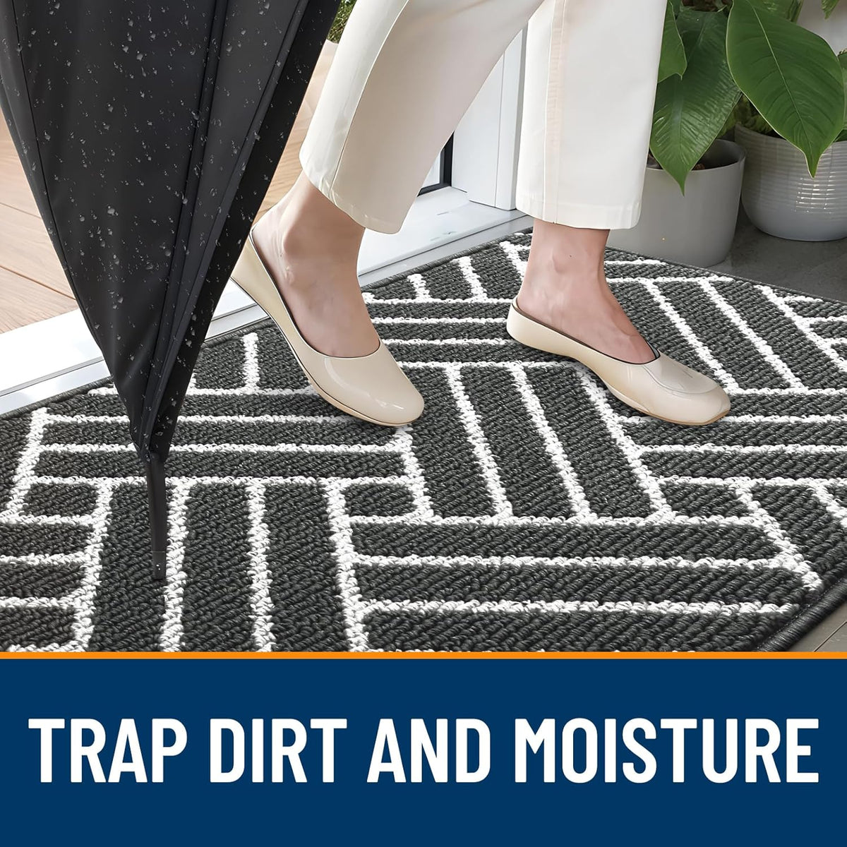 OLANLY Indoor Door Mat, 48x32 Inch, Dirt Resistant and Absorbent, Non-Slip Rubber Backing Floor