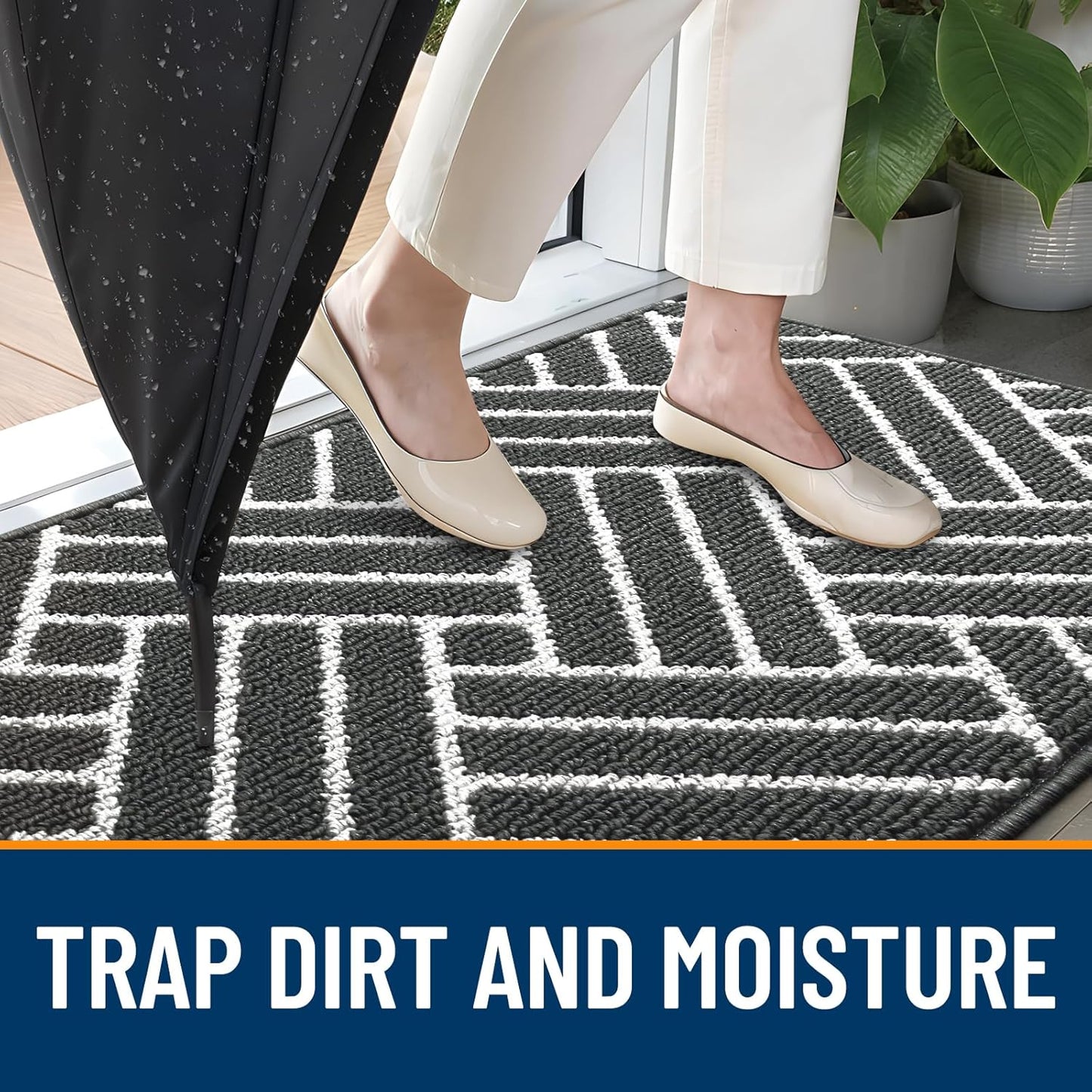 OLANLY Indoor Door Mat, 36x24 Inch, Dirt Resistant and Absorbent, Non-Slip Rubber Backing Floor