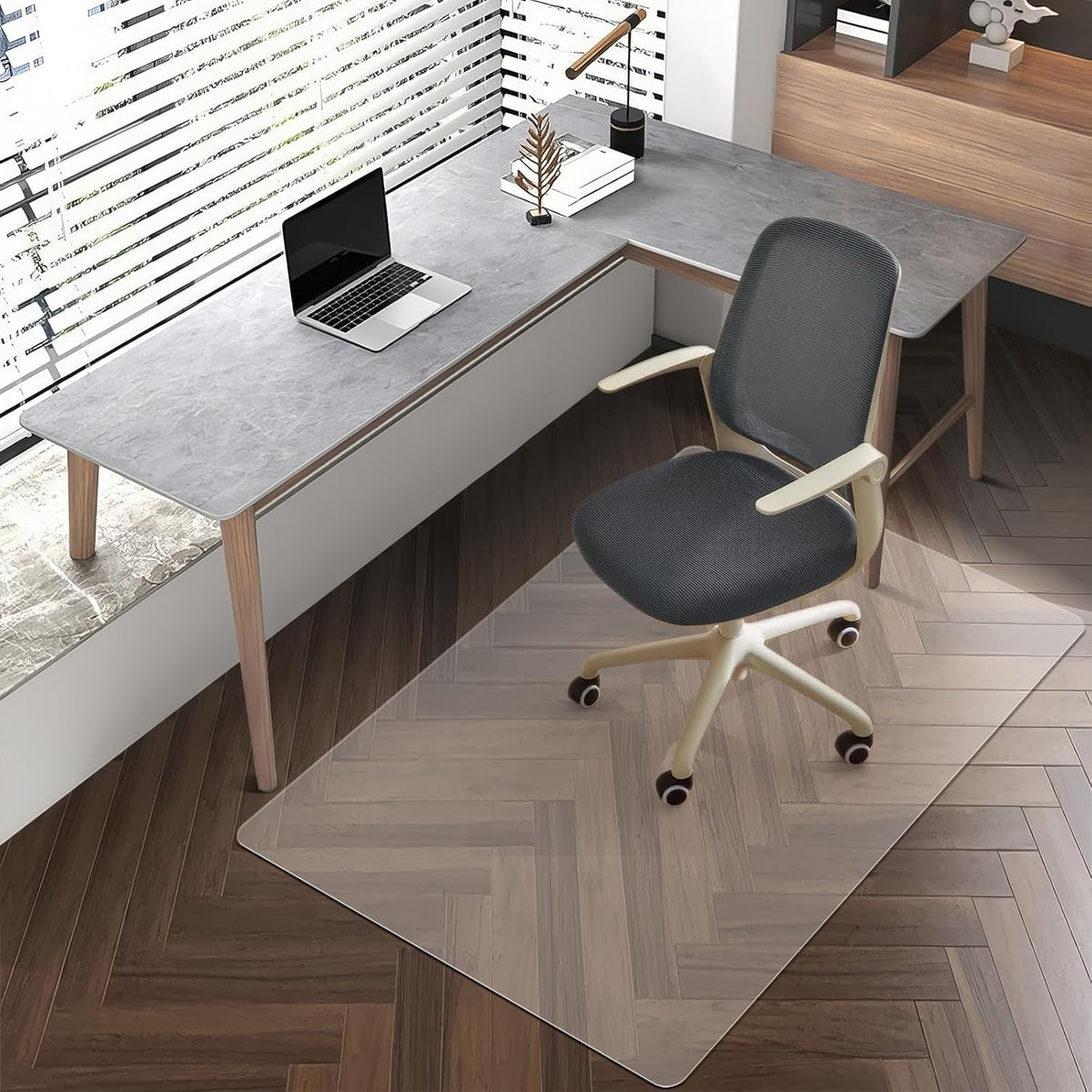 Vicwe Office Chair Mat for Hard Floor, 48"x36" Anti-Slip PVC Computer Chair Mat, Easy Glide for