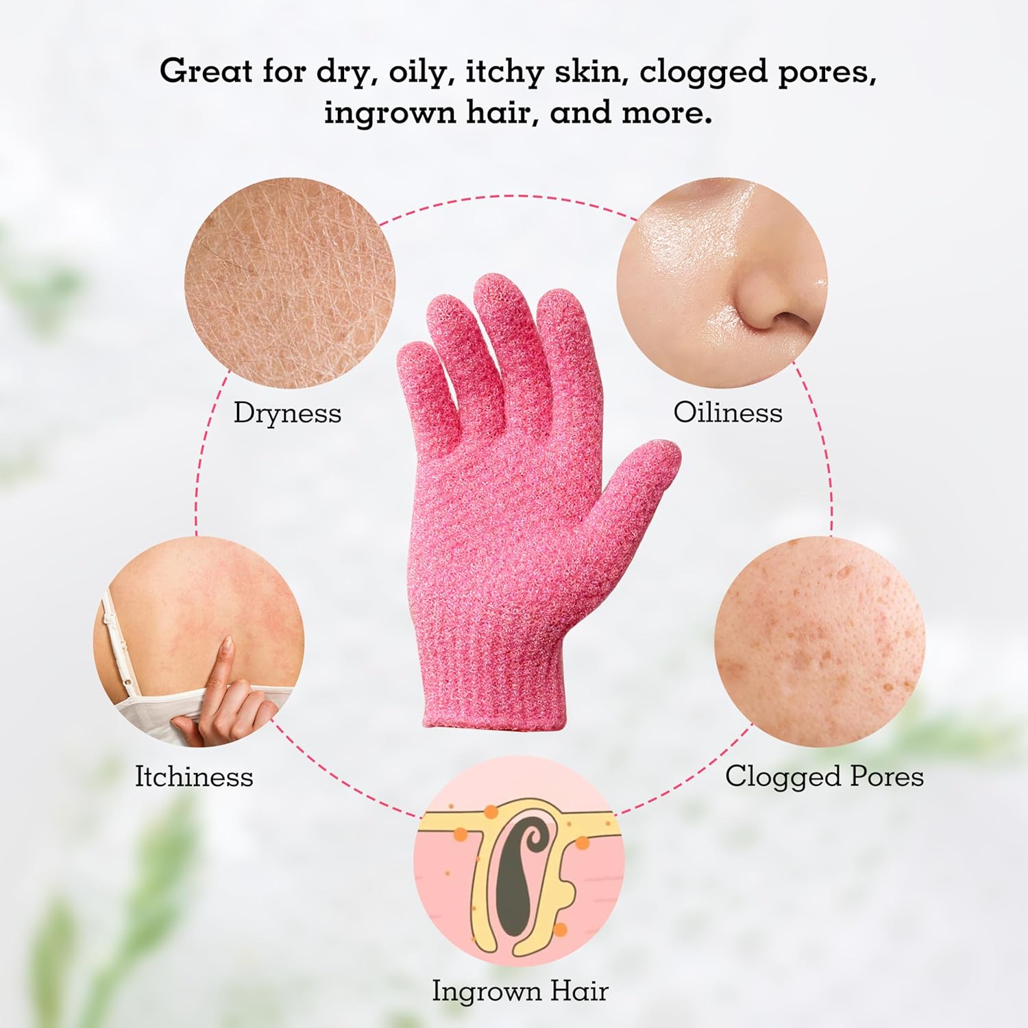 Evridwear Exfoliating Gloves for Shower, 100% Nylon Thick Soft Medium Heavy Bathing Gloves Dead
