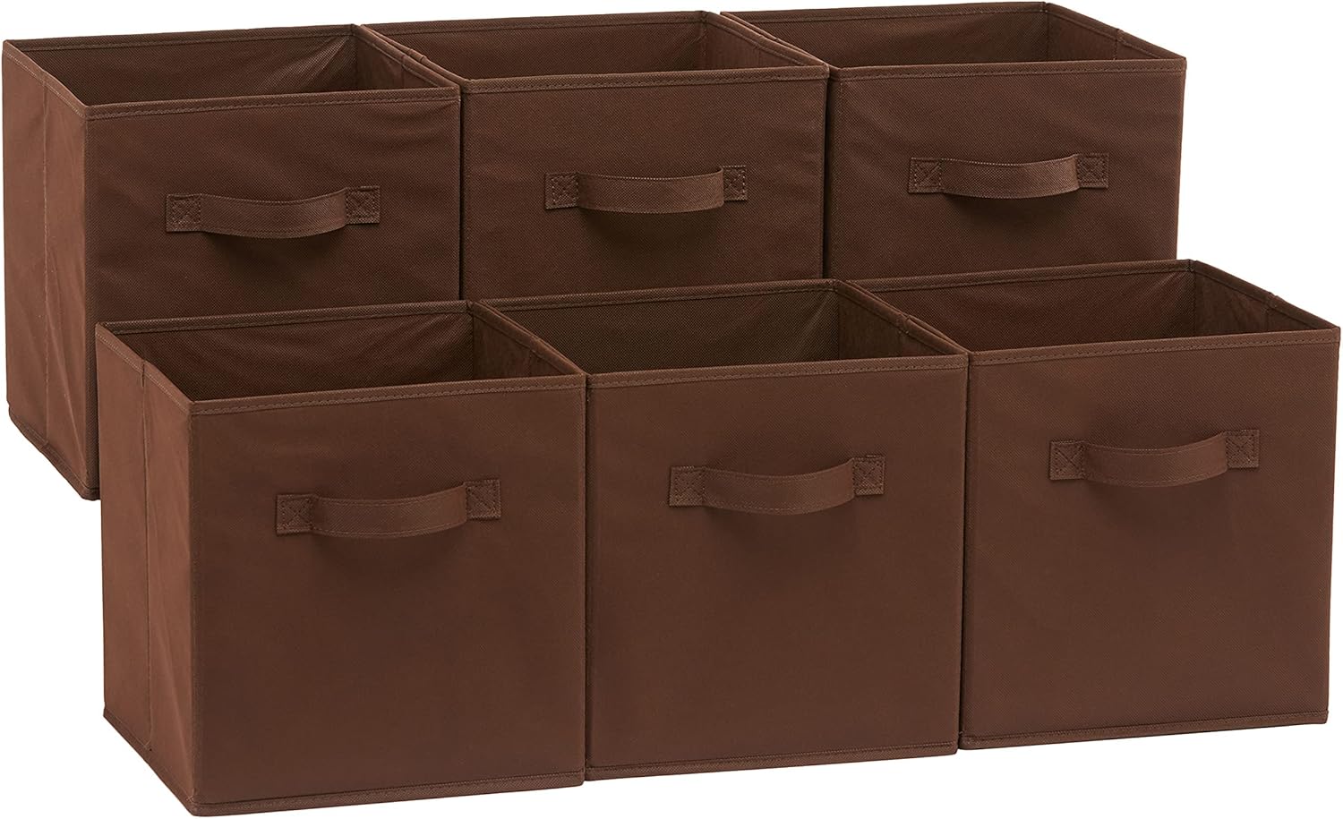 Amazon Basics Cube Organizer Storage Bins Handles, Collapsible Fabric, Pack of 6, 10.5"x10.5"x11"