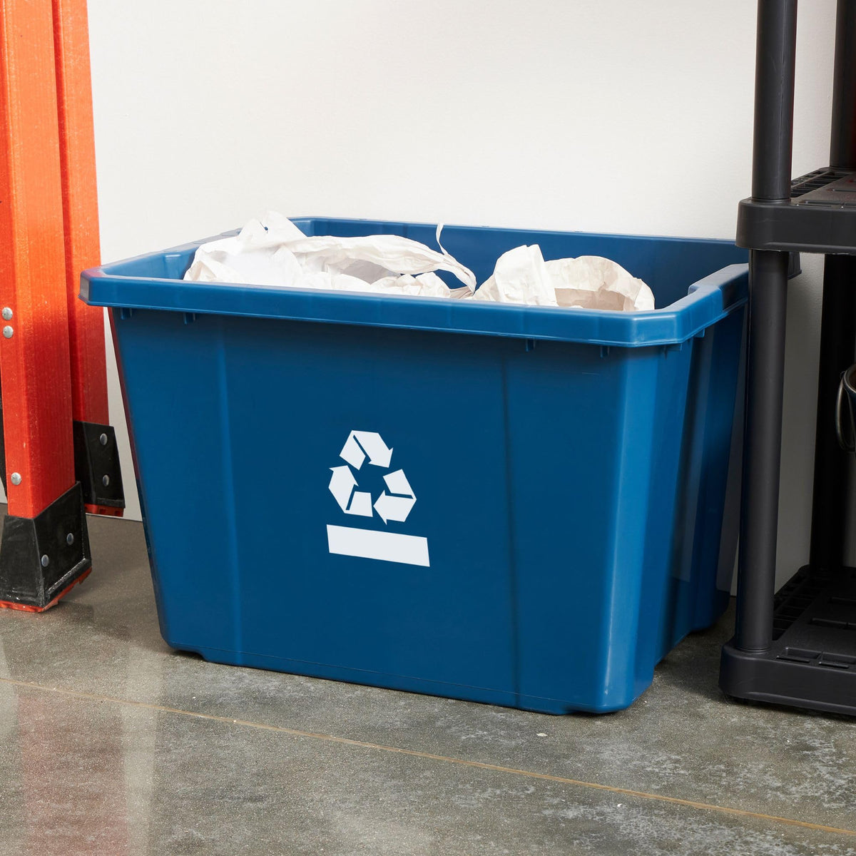 Gracious Living Recycling Bin Container, Plastic Trash Can, 17 Gallon