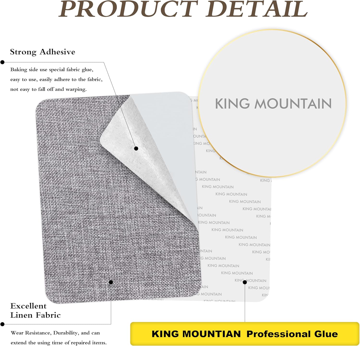 Coarse Linen Repair Patches, Self-Adhesive Linen Fabric Patches, 8X11 inch 2 PCS, Multi Color, Can