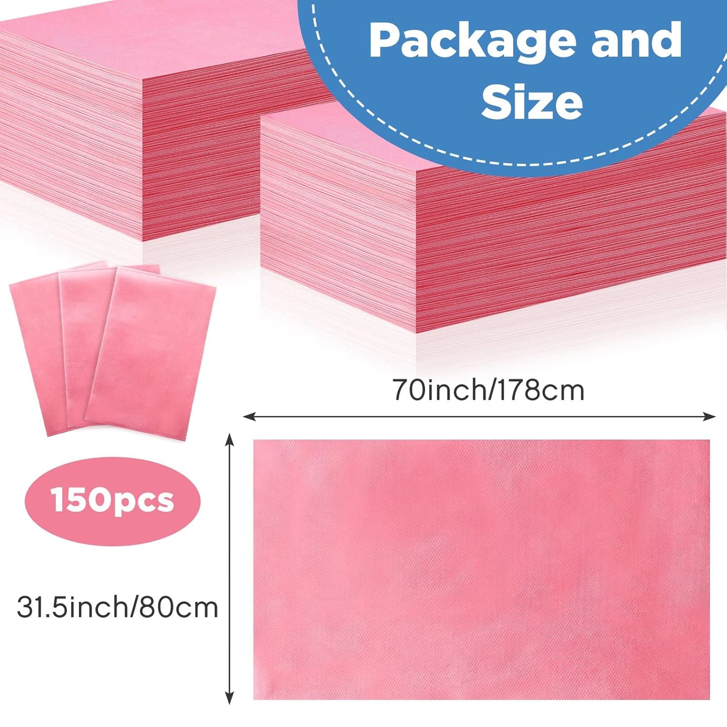 Tegeme 150 Pieces Disposable Massage Table Sheets 31" x 70" Waterproof Bed Sheets Non Woven Bed