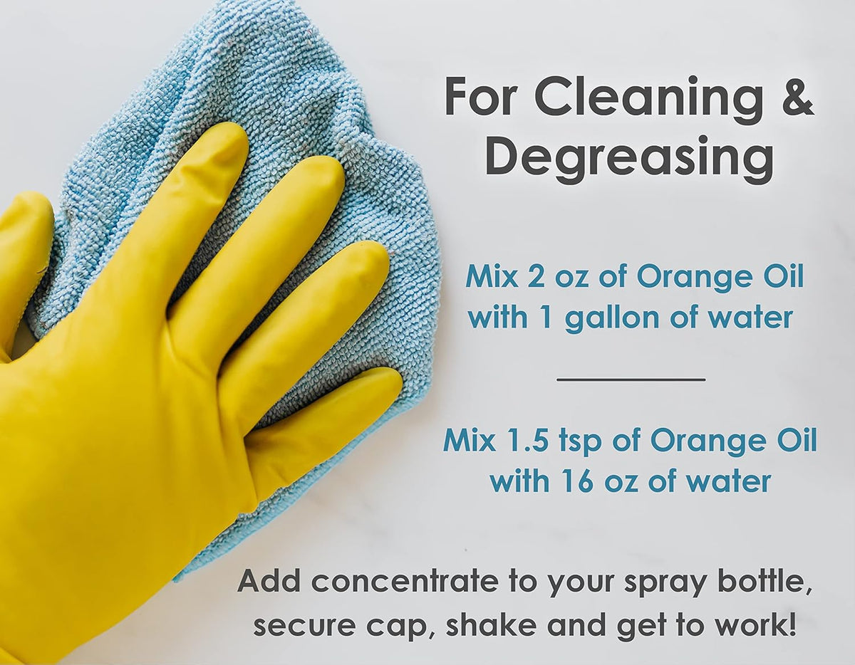 Cold Pressed Orange Oil Concentrate | 8-ounce Professional Grade All-Purpose Citrus Cleaner
