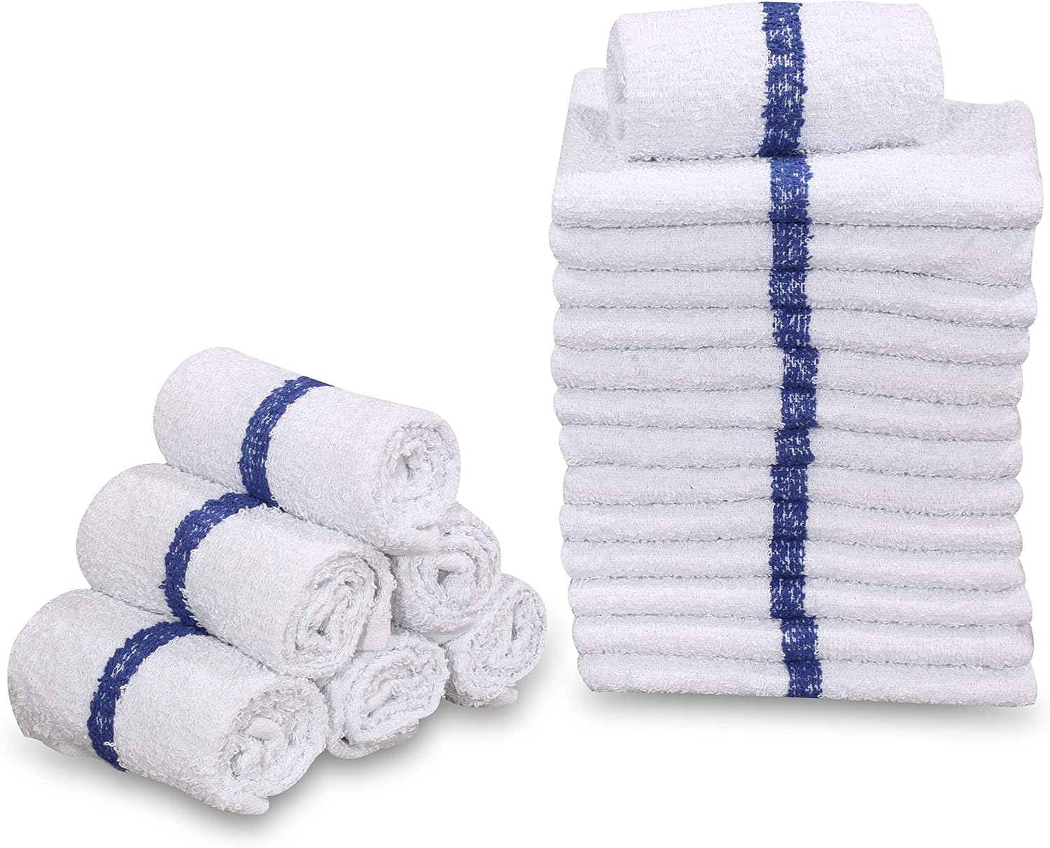 GOLD TEXTILES 60 PC New Cotton Blend White Restaurant Bar Mops Kitchen Towels 28oz (5 Dozen) (60