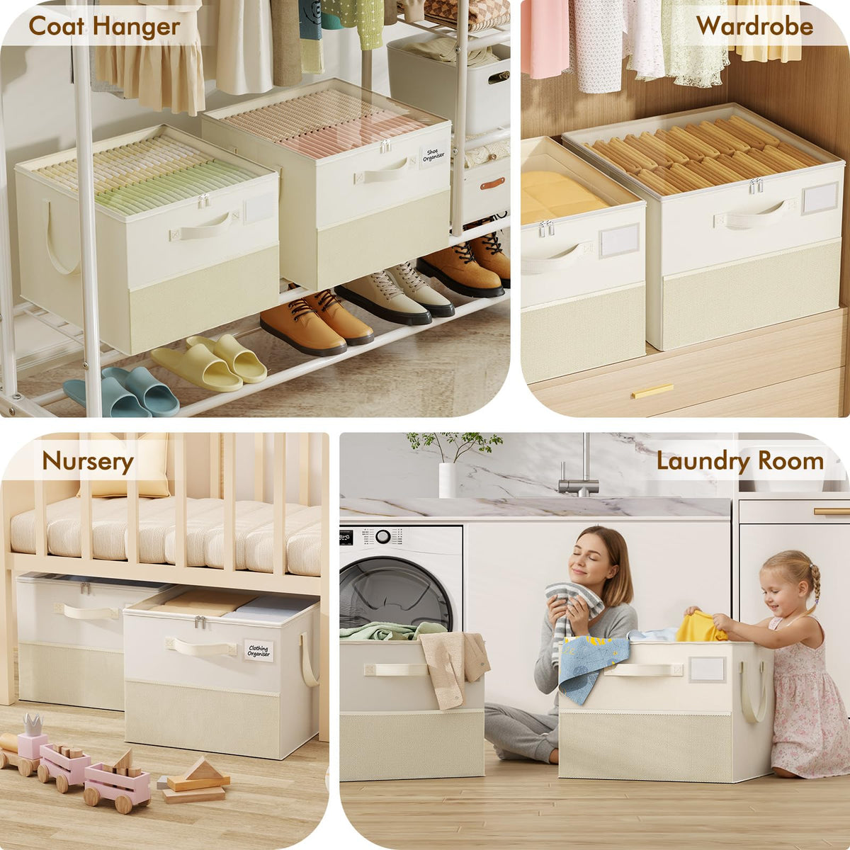 Plus Size 2 Pack Shoe Organizer for Closet, Foldable Shoe Storage Box