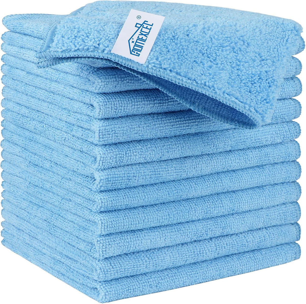 HOMEXCEL Blue Microfiber Cleaning Cloth, 12 Pack Premium Microfiber Towels for Cars, Lint Free
