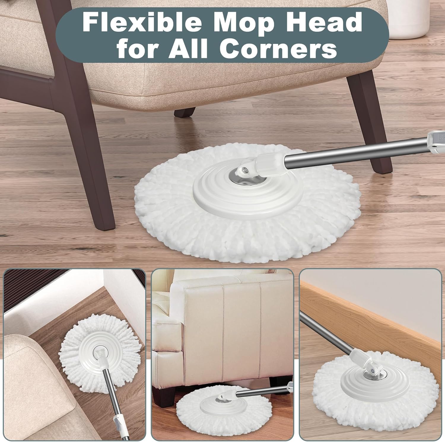 Mop and Bucket with Wringer Set,Spin Mop and Bucket System, Mops for Floor Cleaning,Household