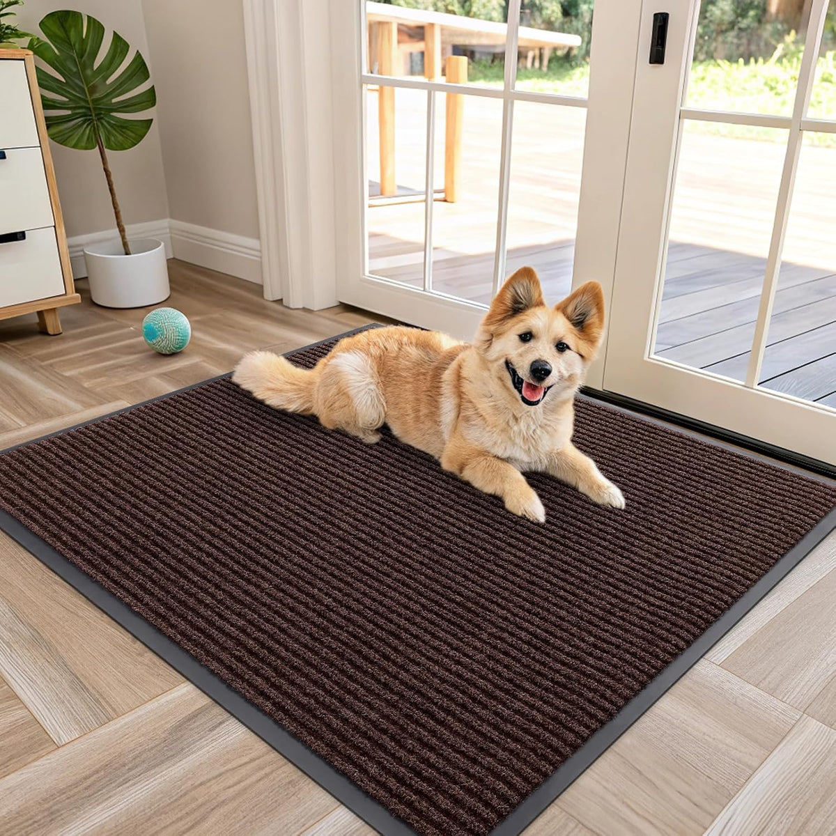 OLANLY Front Door Mat Indoor Outdoor Entrance, Waterproof Heavy Duty Doormat, Fade Resistant, Low
