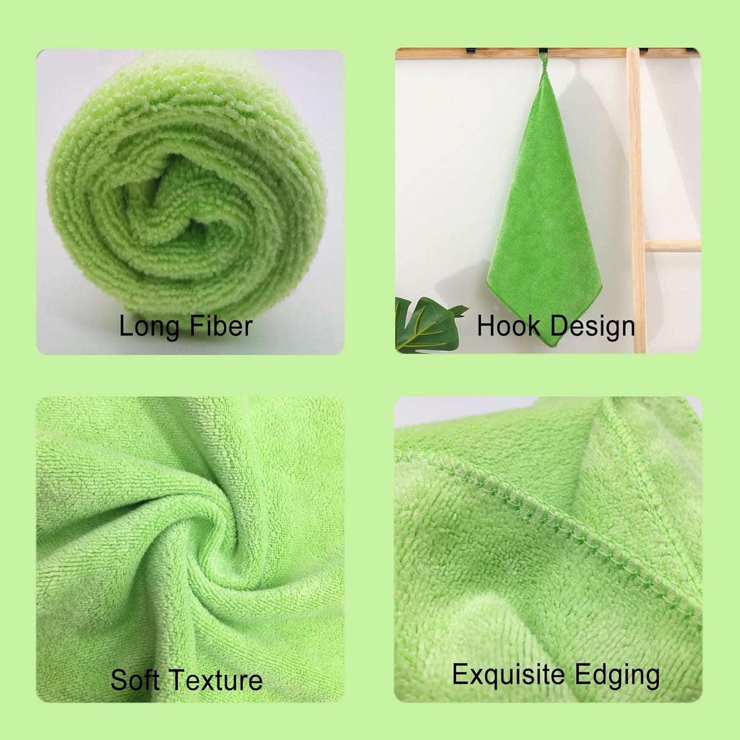 Microfiber Cleaning Cloth for Kitchen Housekeeping Dish Electronics Dust Rags Thick Lint Free Car