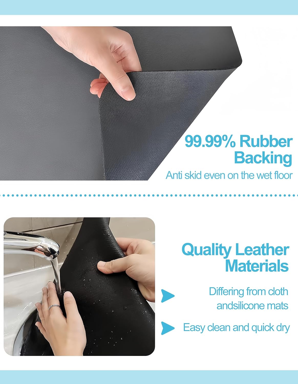 Dish Drying Mat for Kitchen Counter, 17"x31.5" Dish Drying Pad with Non-slip Rubber Backed, Hide