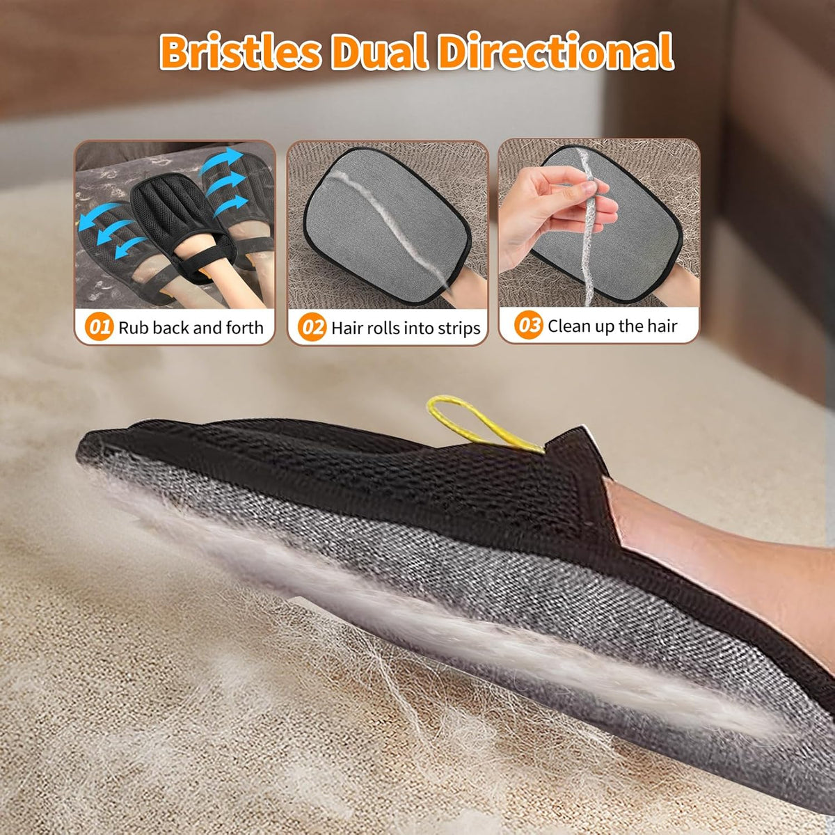 Pet Hair Removal Tool for Cats & Dogs, 2025 New Upgraded Electrostatic Gloves for Pet Hair