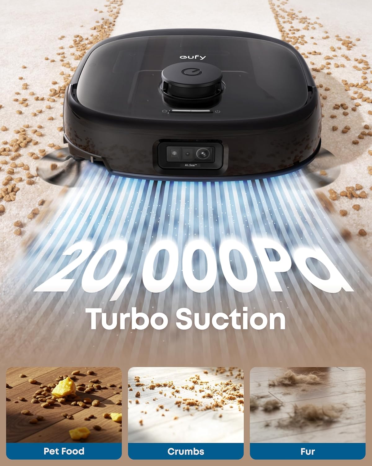 eufy Robot Vacuum E25, HydroJet System with Roller Mop, 20,000 Pa Turbo Suction, All-in-One Robot