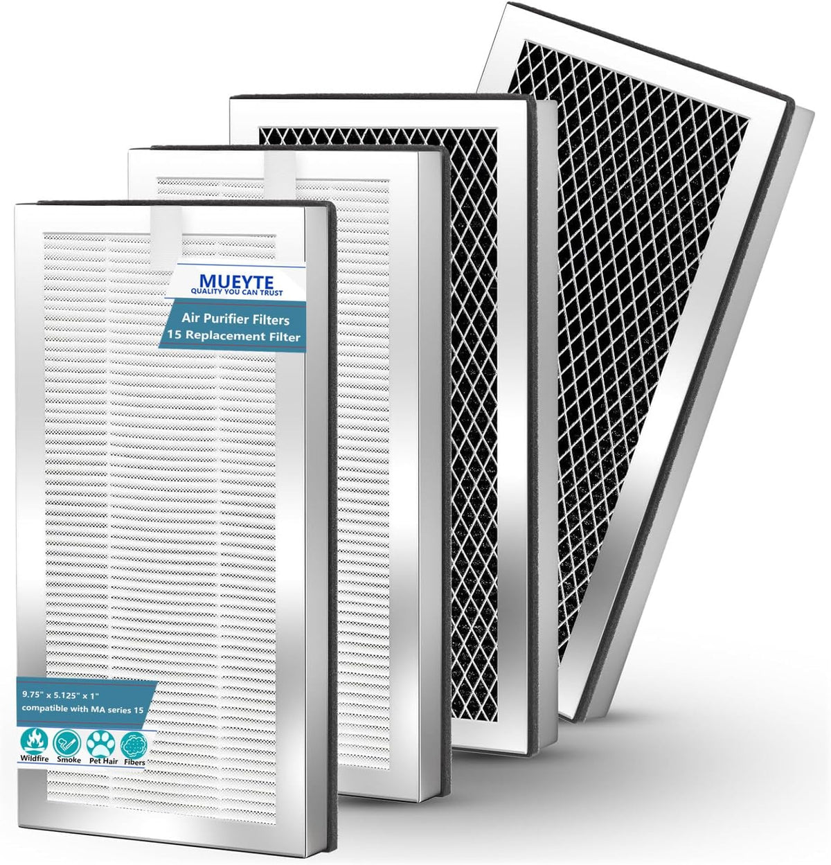 MA15 Replacement Filter Compatible with MA-15 Air Purifier, 3-in-1 Filtration System, H13 True HEPA