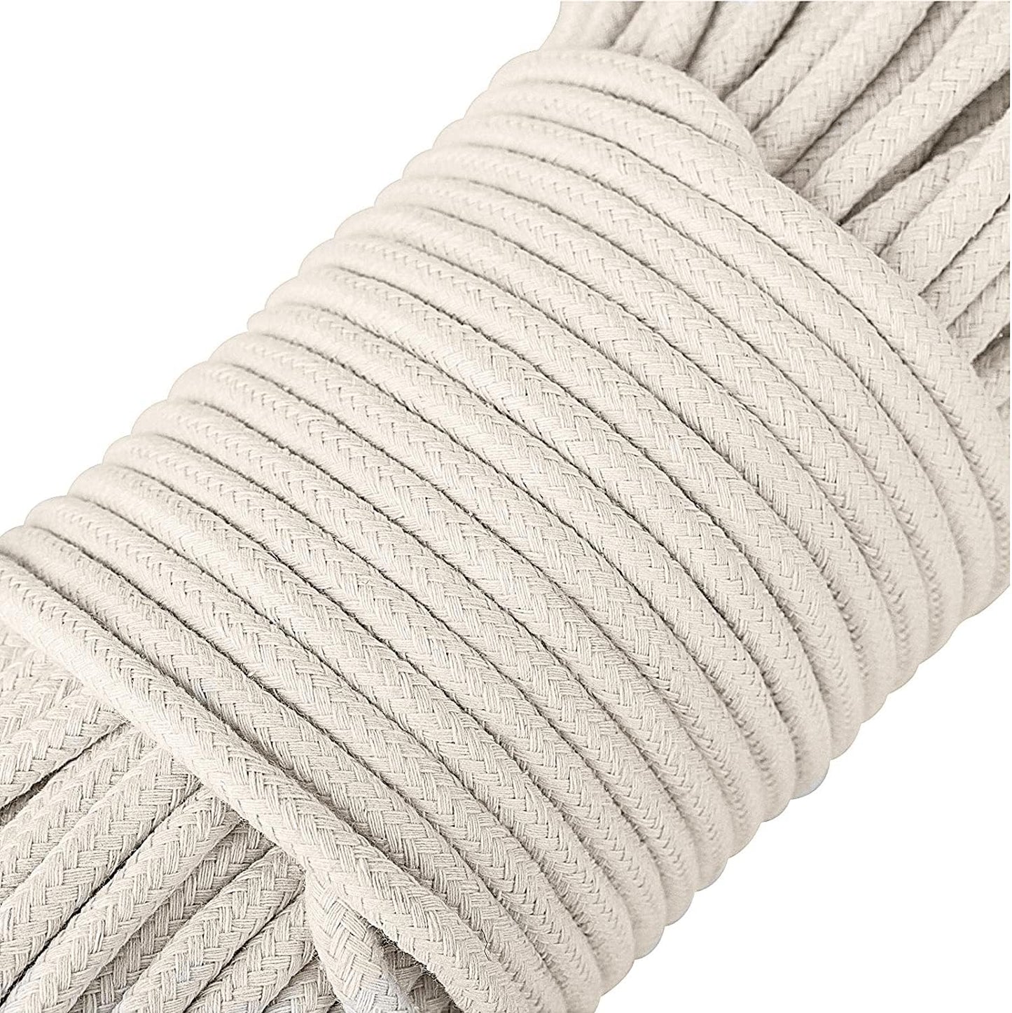 1/4 Inch Natural Cotton Rope, White Craft Rope Clothesline, Used for DIY Rope Baskets, Handicrafts