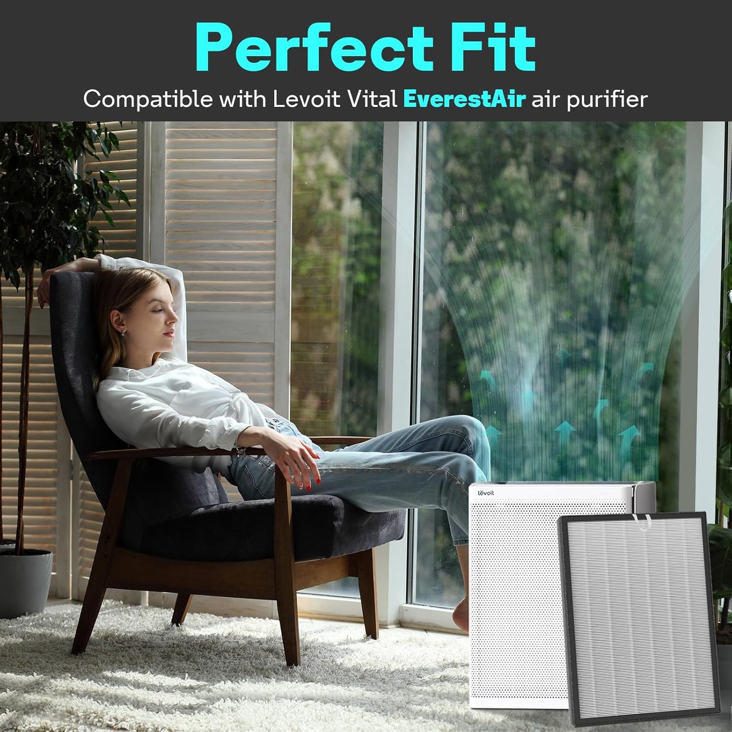 Leemone EverestAir Replacement Filter for LEVOIT EverestAir/EverestAir-P Air Purifier, True HEPA