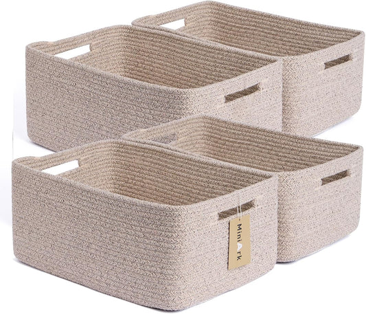 Large Storage Baskets for Organizing, Closet Shelf Baskets for Clothes Blanket Towels, Baby