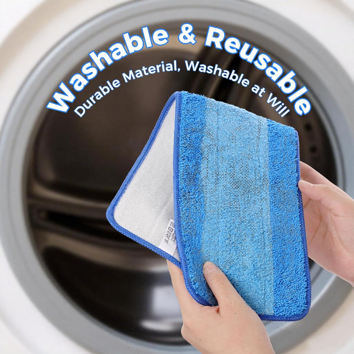 12-Pack Microfiber Cleaning Pads, 18-Inch Microfiber Mop Pads Compatible with Bona Mop, Washable