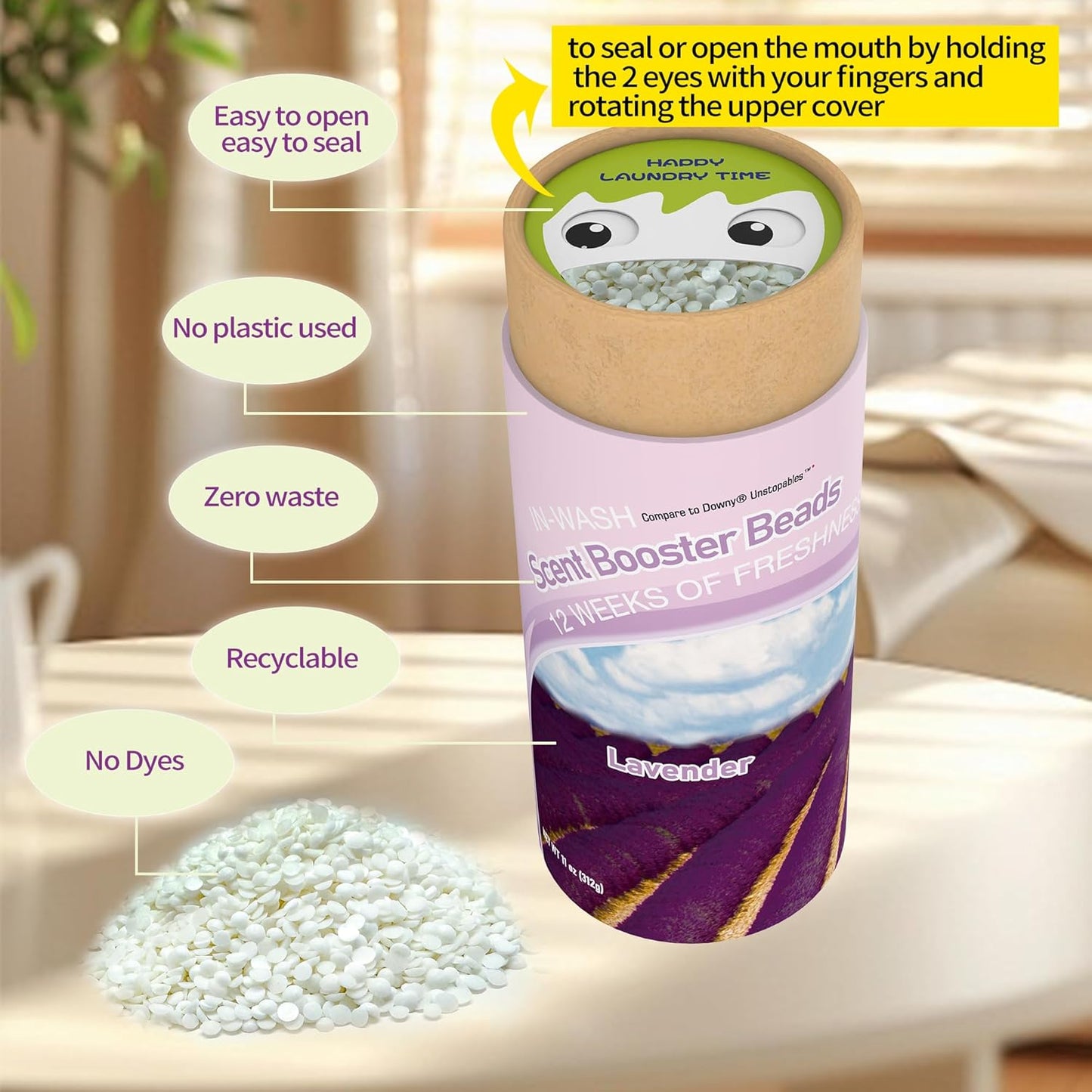 DR.EASY Laundry Scent Boosters 312G,Lavender Scent Boosters for Washer，Bulk Laundry Booster Beads