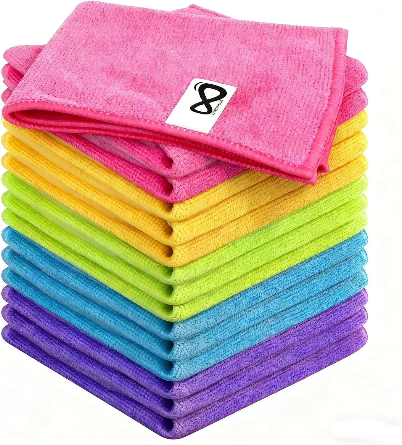 Microfiber Cleaning Cloths, 15 Pack Cleaning Rags, Wet and Dry Use Cleaning Towels, Highly