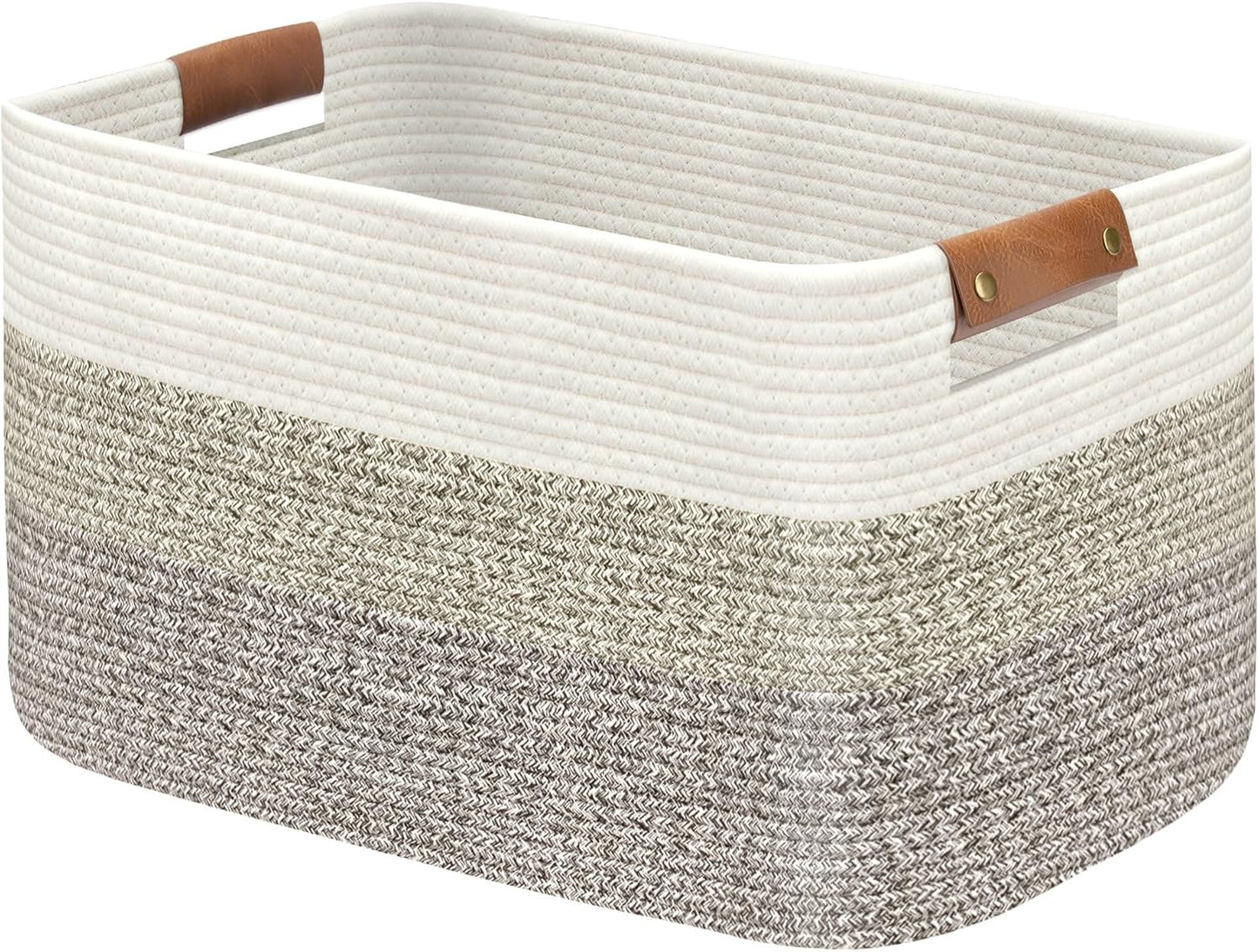 Large Collapsible Laundry Basket, Clothes Hamper for Blanket, Toy, Towels, Woven Baskets for