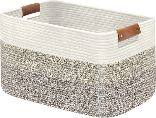 Large Collapsible Laundry Basket, Clothes Hamper for Blanket, Toy, Towels, Woven Baskets for