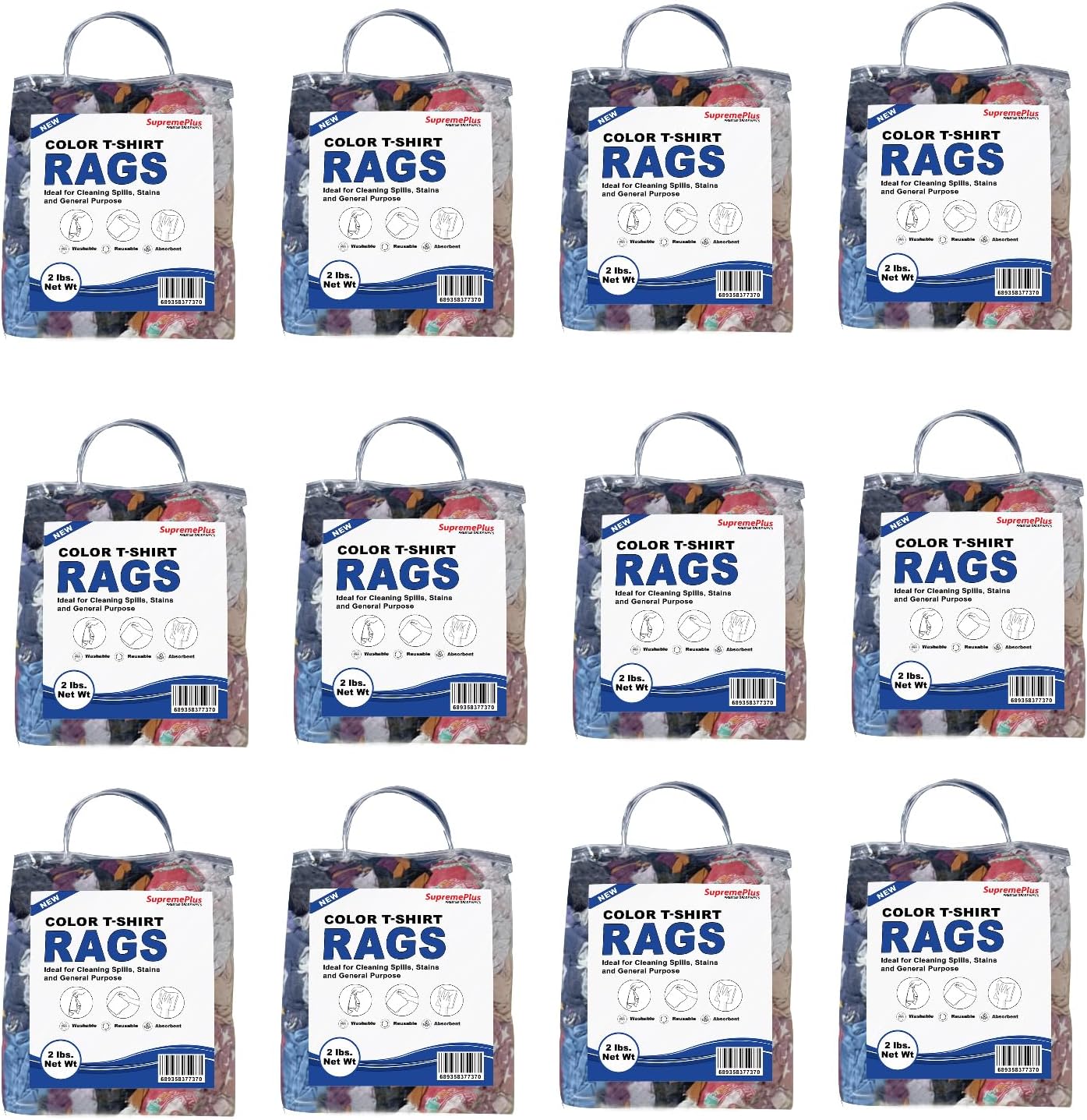 Premium Color Knit Cleaning Rags (2 lb. Bag - Pack of 12) – Shop Rags Bulk for Workshops