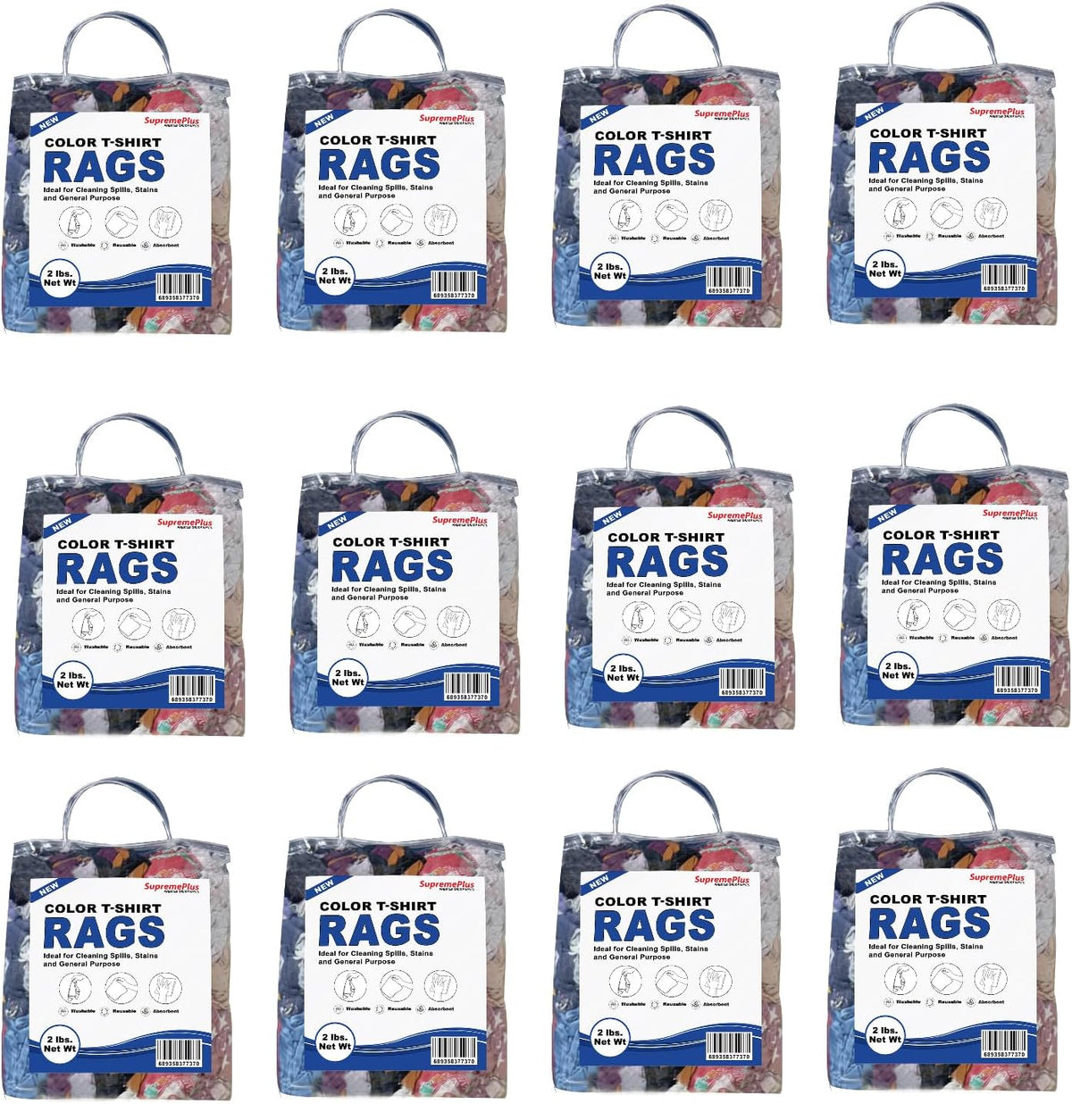 Premium Color Knit Cleaning Rags (2 lb. Bag - Pack of 12) – Shop Rags Bulk for Workshops